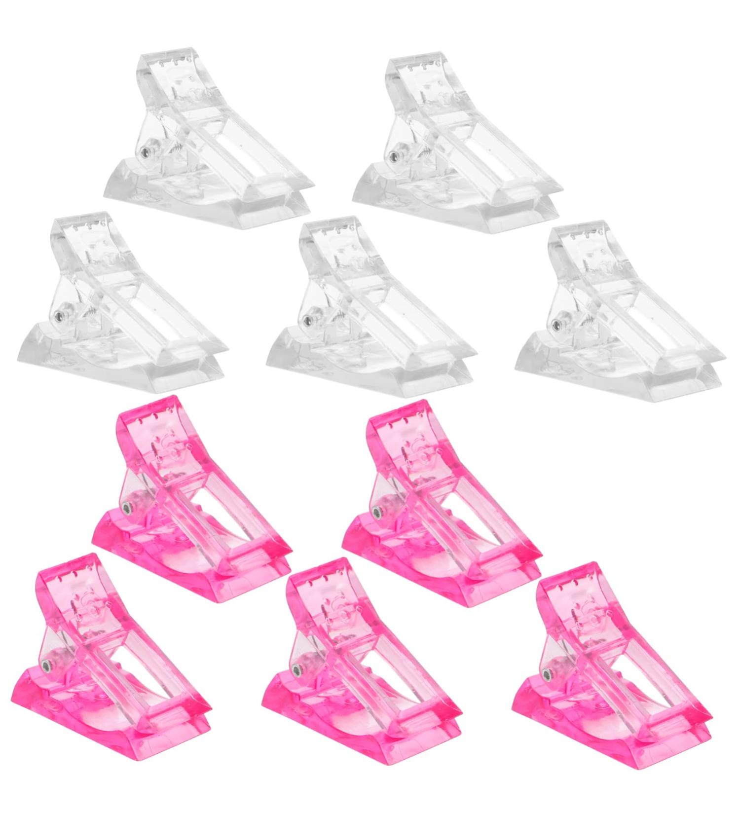 Mikinona 12pcs Nail Clip Nail Fixing Clips Nail Binder Clips Led Builder Clamps Nail Tip Fixing Clamp Nails Kits Manicure Extension Led Kit Finger Clip White Plastic Shaping Mold Clamp 4X3X2CM White - Buy Online on SooperMarket.com