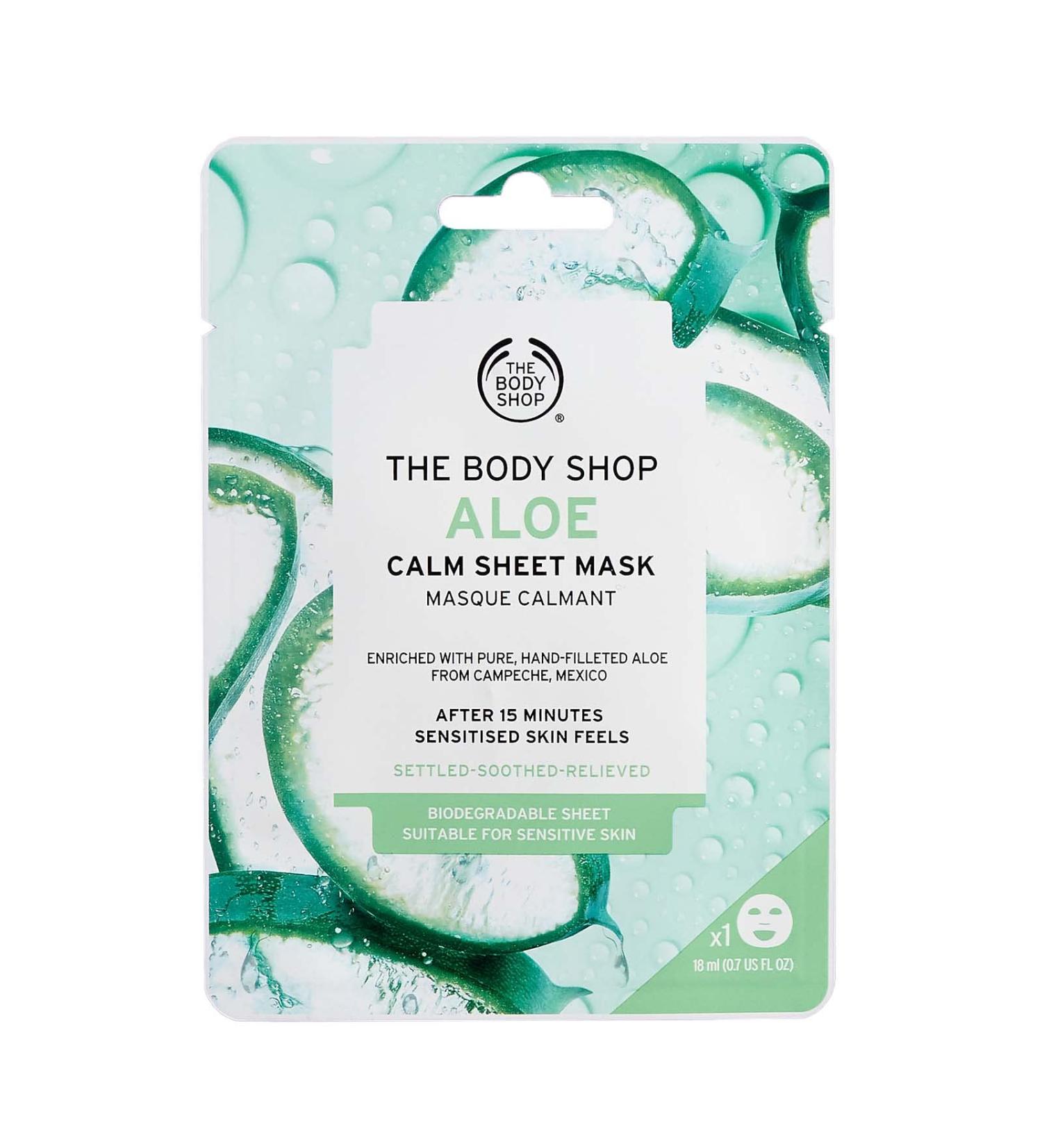 The Body Shop Aloe Calm Hydration Sheet Mask - Soothe and hydrate dry sensitive skin in just 15 minutes with our vegan Aloe Calm Sheet Mask - Buy Online on SooperMarket.com