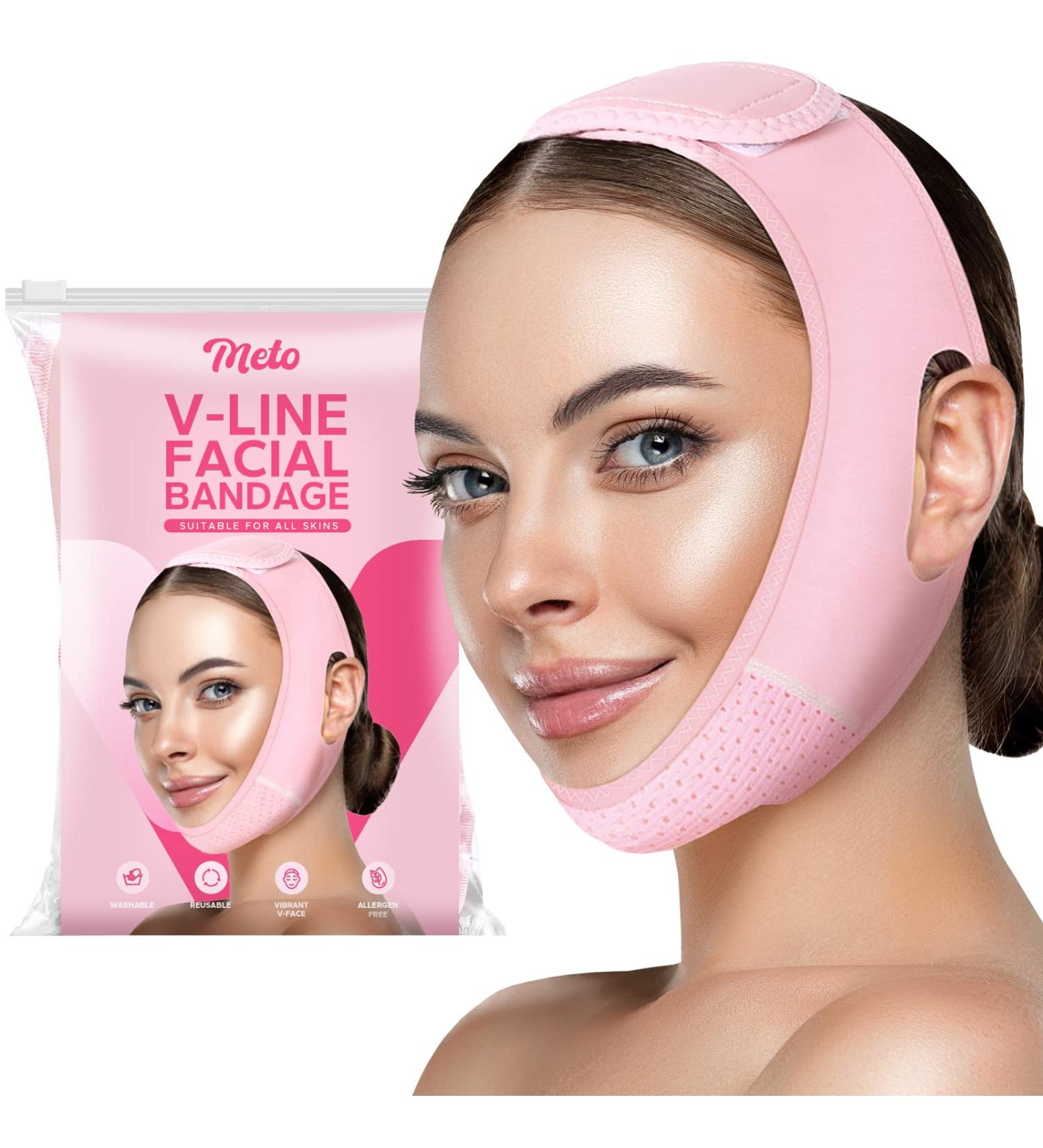 Meto V Line Face Strap - Reusable Chin Reducer & Double Chin Patch for V Shaped Face - 1 Count - Buy Online on SooperMarket.com