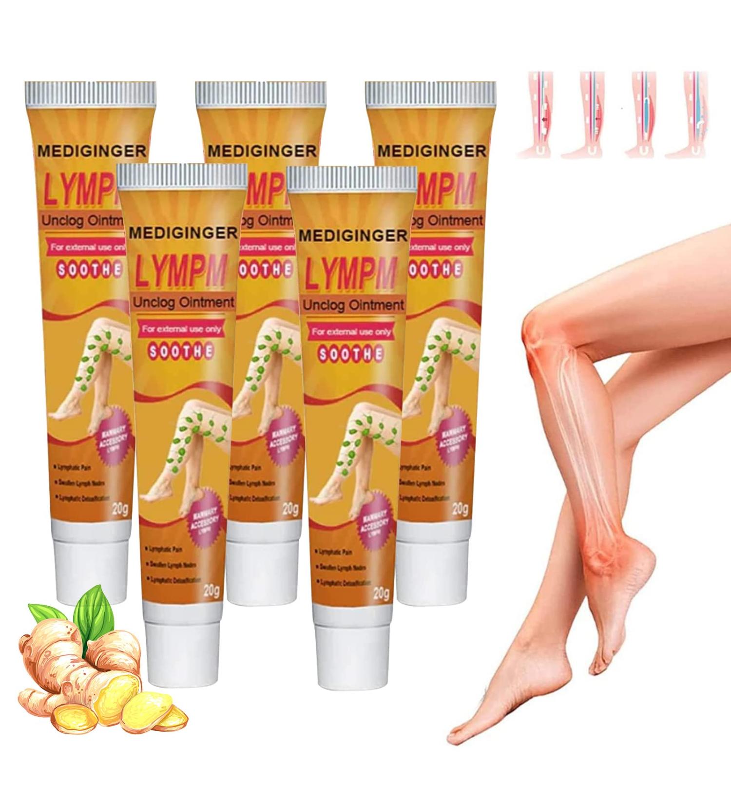 RGVai 5 PCS Mediginger Antiswelling Lymphunclog Ointment - Gingerlegs Anti Swelling Detoxing Ointment - Buy Online on SooperMarket.com