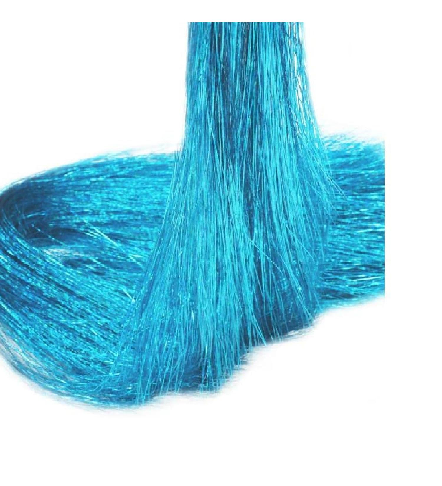 Sparkly Gold Hair Tinsel Extensions - Holographic 250 Strands for Women & Girls | Lake Blue - Buy Online on SooperMarket.com