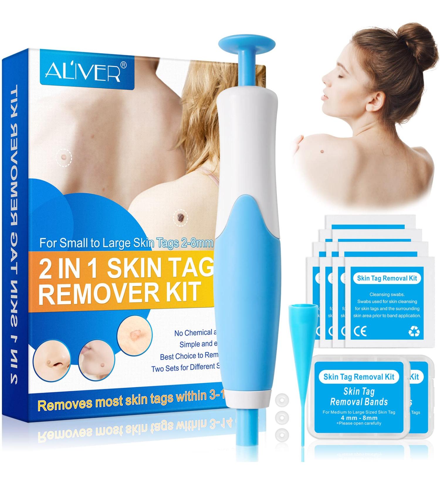 Skin Tag Remover Kit with Auto Pen, 40 Bands - Painless Device for Small to Large Warts (2mm-8mm) - Buy Online on SooperMarket.com