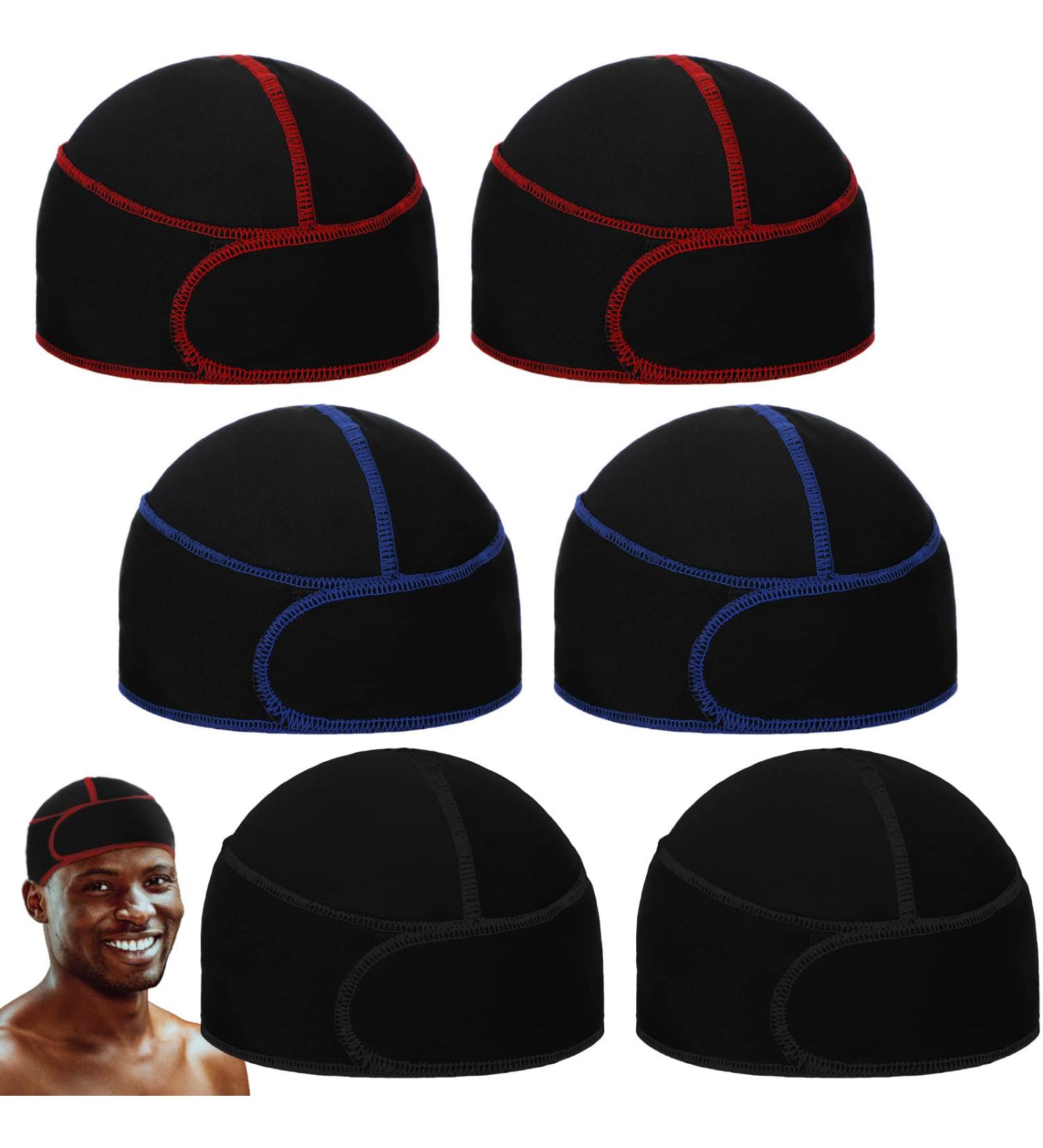 6 Pcs Black Silky Durag Wave Cap Set for Men - No Strings Compressing Doo Rag - Buy Online on SooperMarket.com