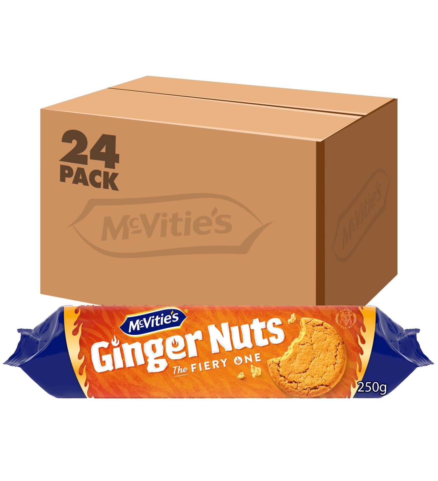 McVitie's Ginger Nuts Biscuits 250 g (24 Pack) - Buy Online on SooperMarket.com