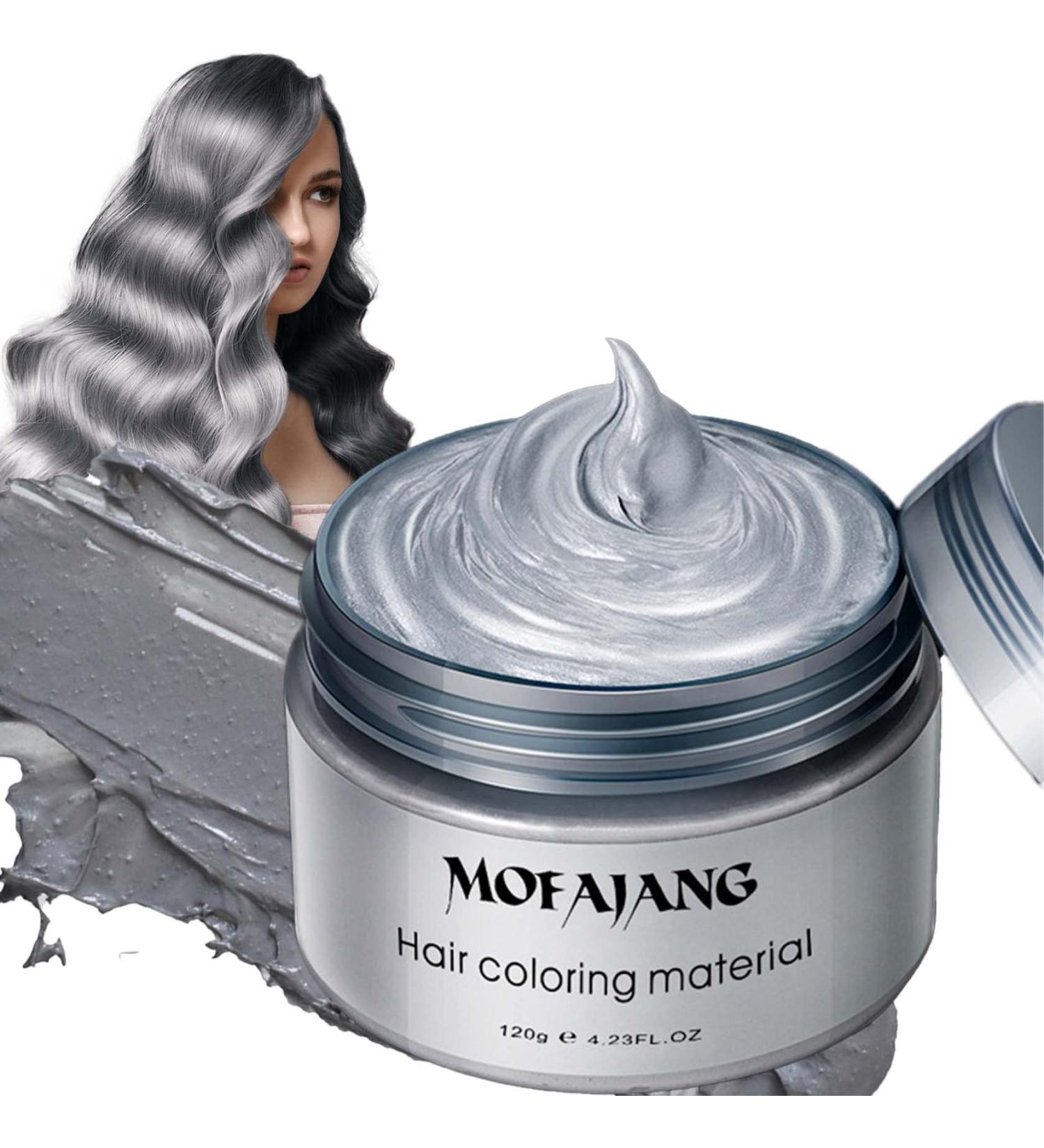 Silver Gray Hair Wax Pomade - Long Lasting Washable Temporary Color for Party Cosplay & Date | Non-Greasy Matte Styling Wax - Buy Online on SooperMarket.com