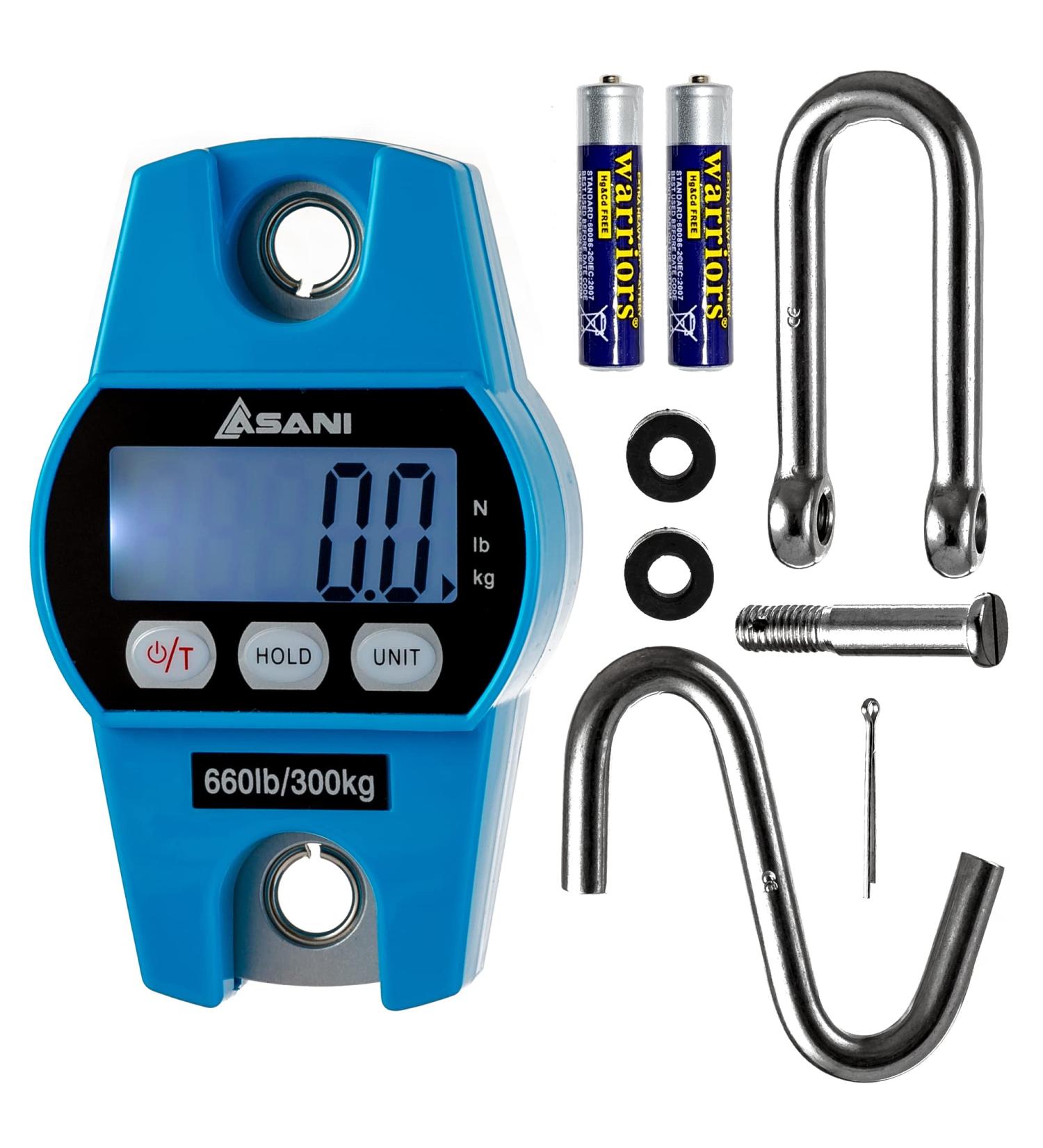 Hanging Weight Scale | 660lb Digital Electronic Weighing Scale for Hunting, Fishing, Farm, and Luggage | Accurate Sensors | Polycarbonate Blue - Buy Online on SooperMarket.com