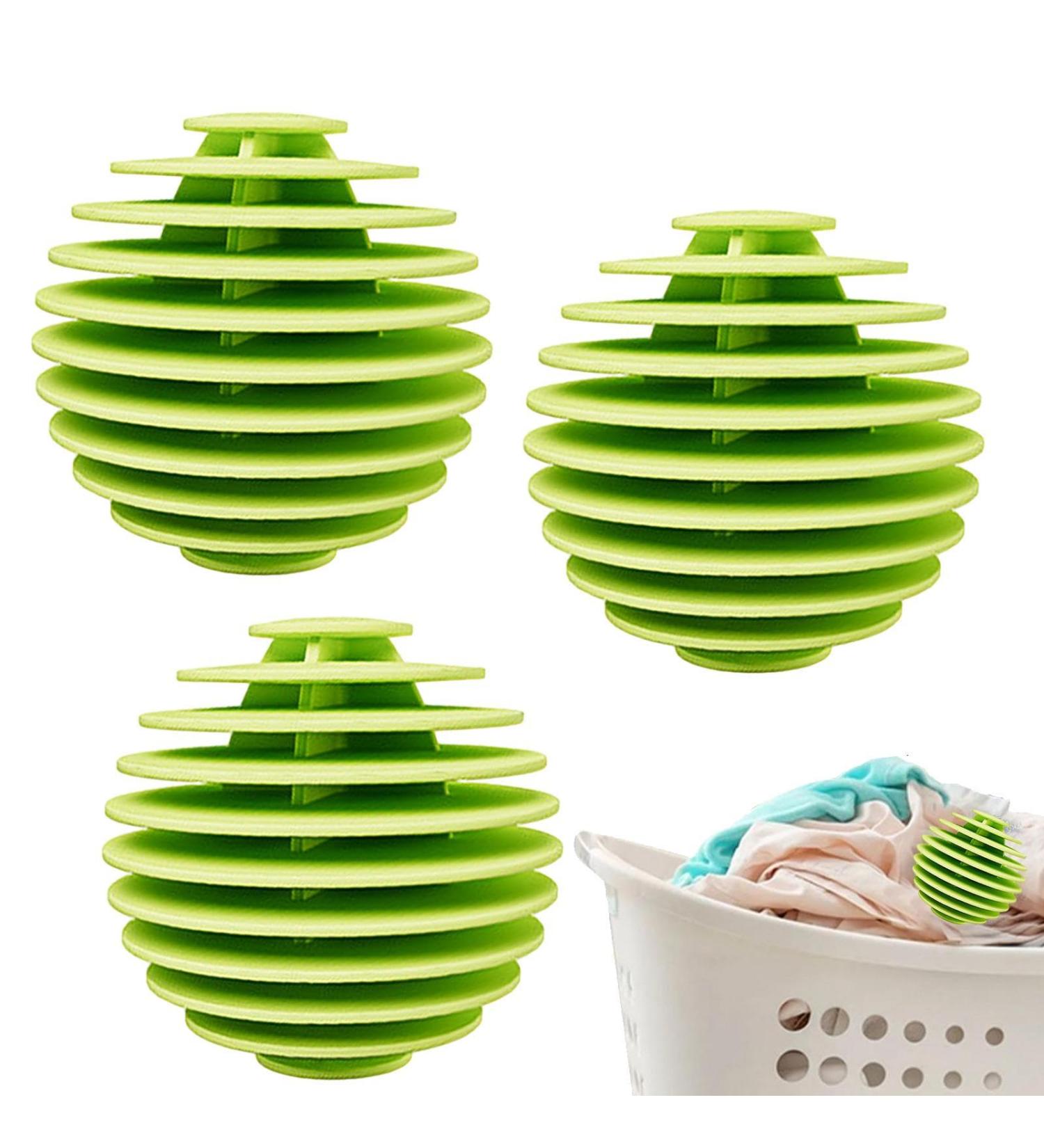 Laundry Balls for Dryer - Laundry Scrubbing Balls Multi-Layer Vane Laundry Balls Anti-tangling Reusable Scrubbing Balls Anti Static Efficient Washer Balls for Quick Drying Welts Green - Buy Online on SooperMarket.com