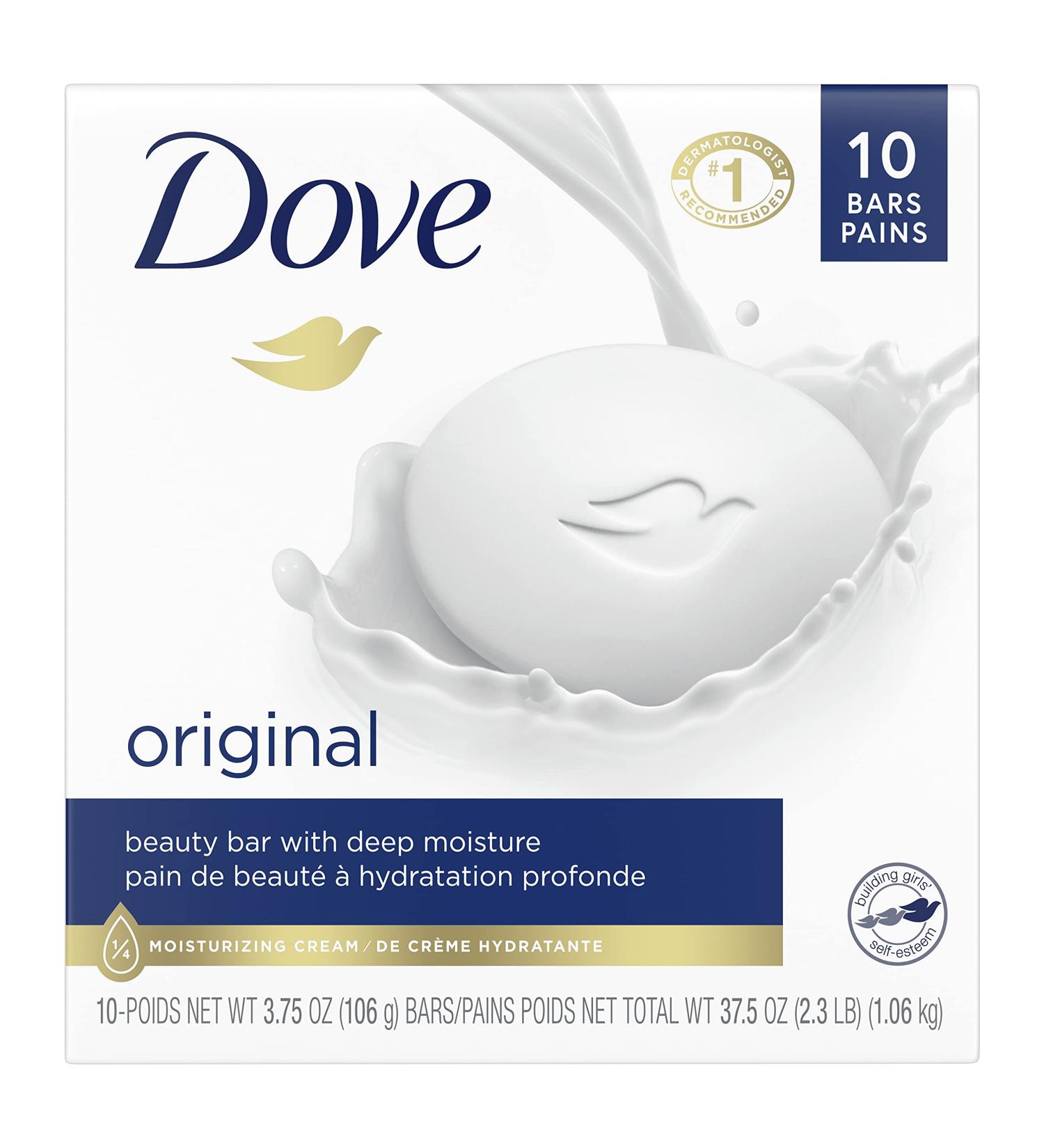 Dove Beauty Bar more moisturizing than bar soap Original for clean and soft skin 106 g 10 count 106 g (Pack of 10) Beauty Bar - Buy Online on SooperMarket.com