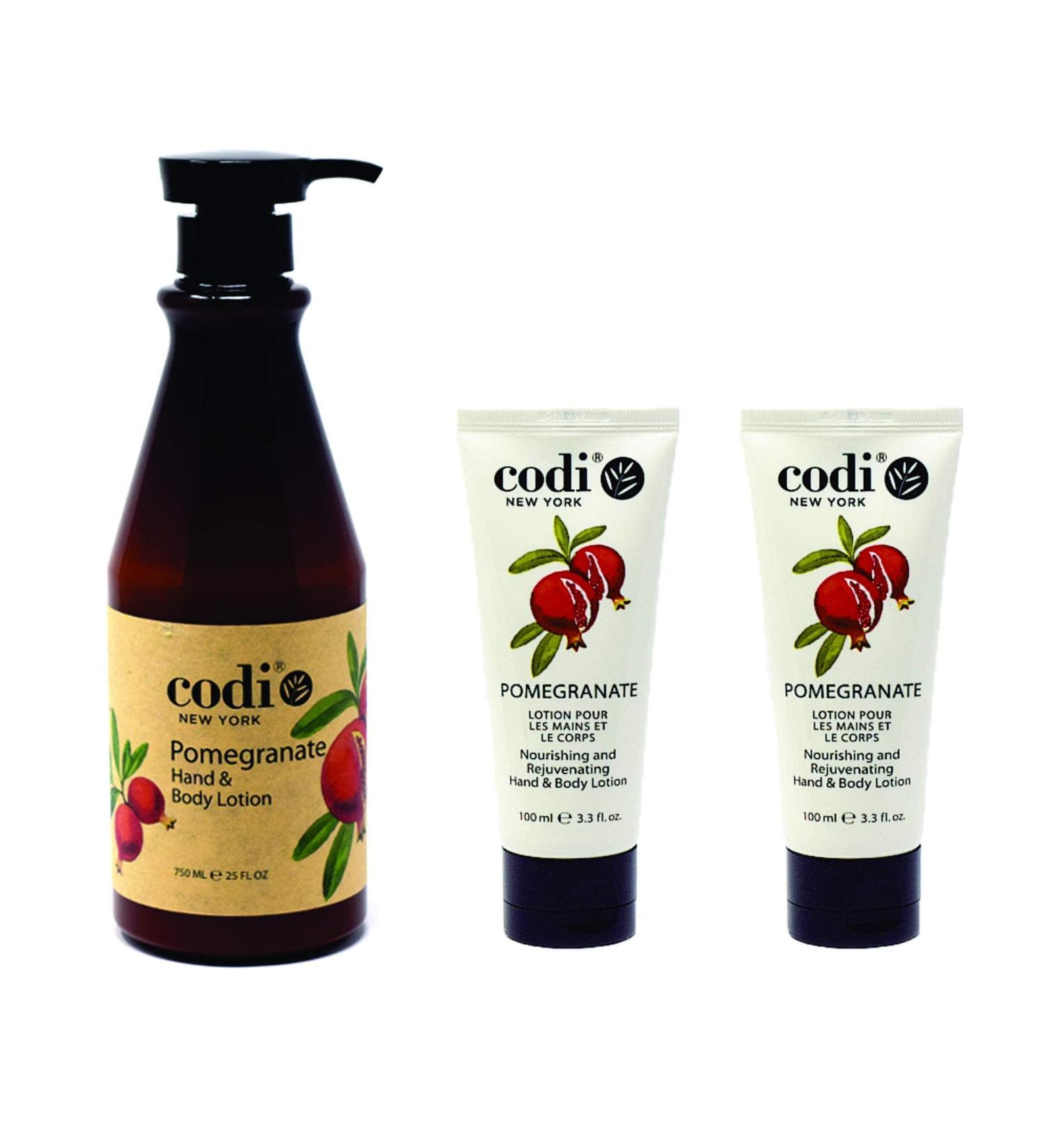 Pomegranate Body and Hand Lotion Set | Fast Absorbing, Non-Greasy Formula | 1 750ml Bottle & 2 100ml Tubes | For Women and Men - Buy Online on SooperMarket.com