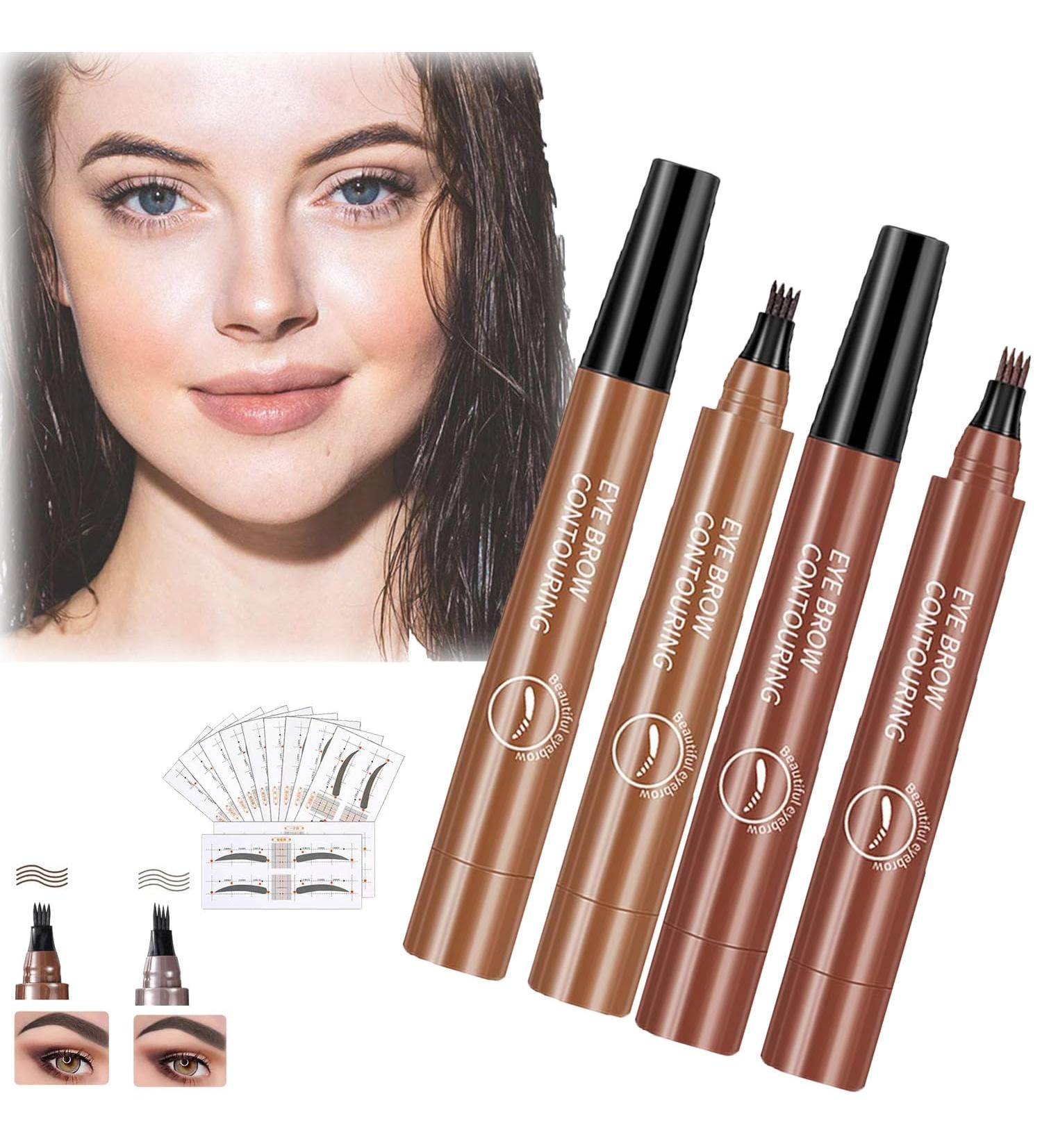 Glowly Secret Eyebrow Pen Glowly Secret Waterproof Natural Eyebrow Pen Glowly Secret 4 Tipped Precise Brow Pen 3D Microblading 4-Tip Eyebrow Pen Eyebrow Contouring Pen (02#+05#) - Buy Online on SooperMarket.com