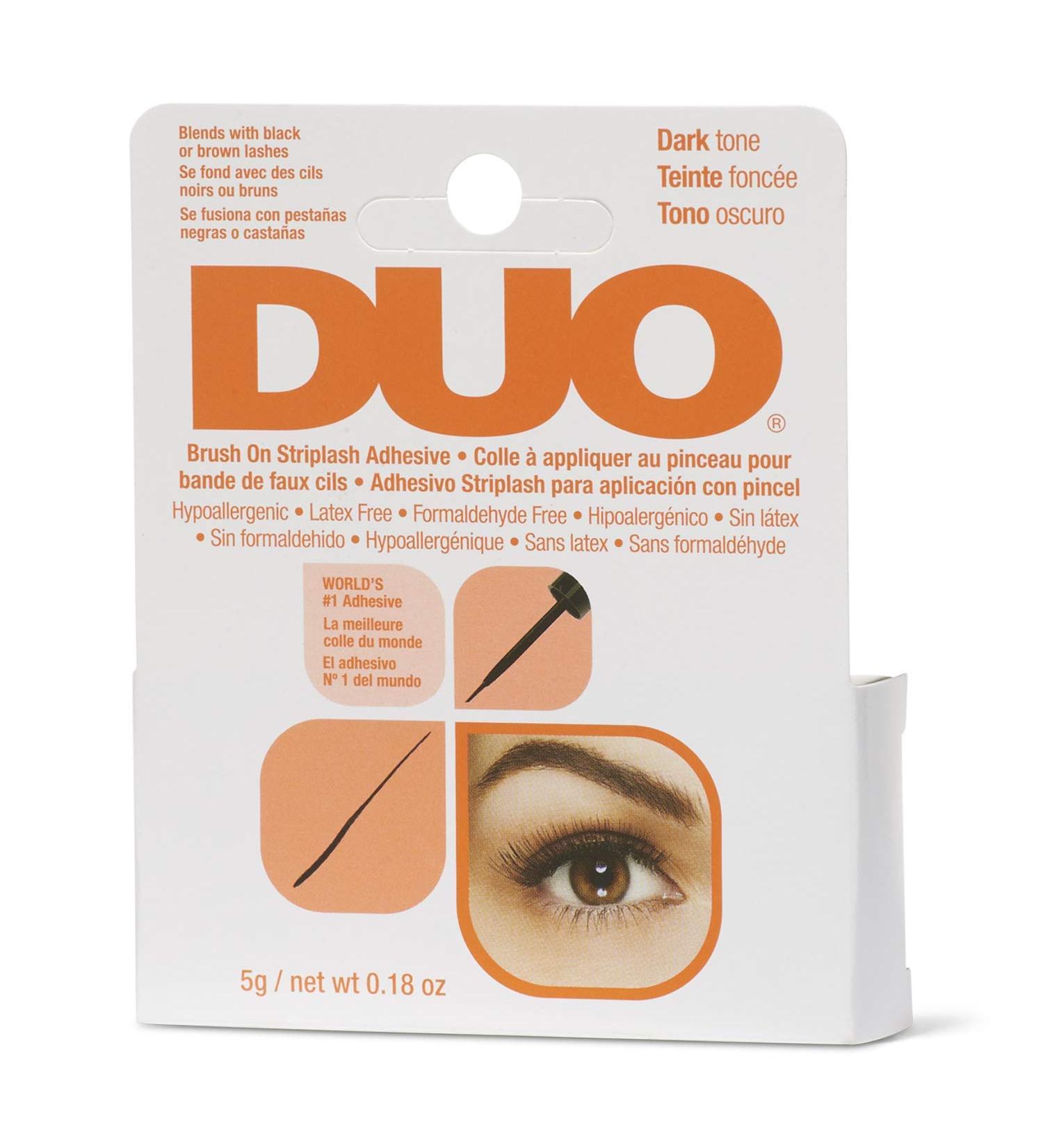 Duo Glue Brush On BLACK Strip Lash Adhesive 7g DARK TONE Hypoallergenic LATEX FREE