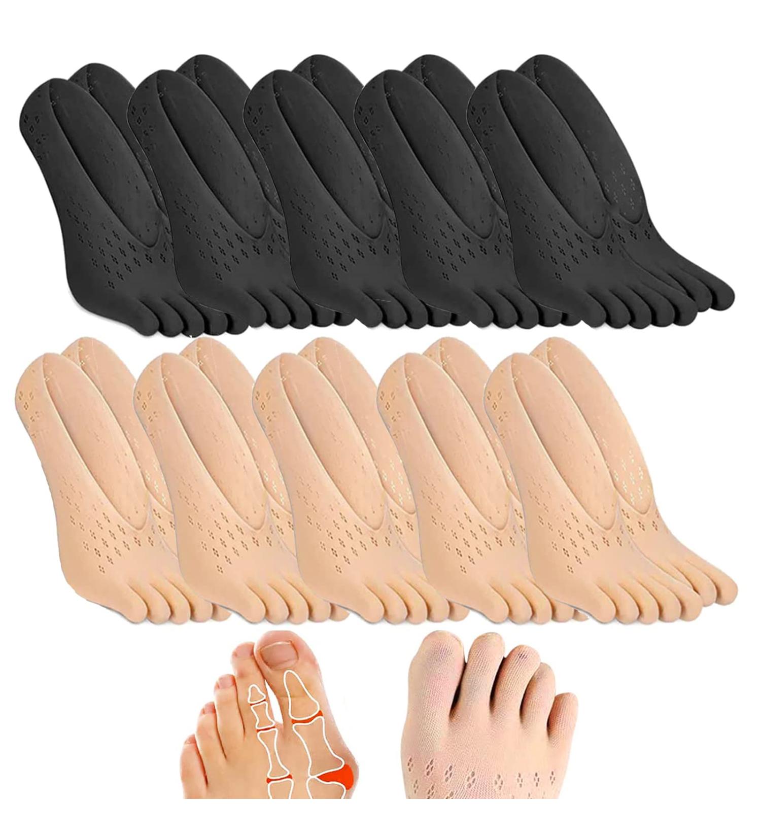 Projoint Antibunions Health Socks - Bunion Relief and Gout Relief - Orthopedic Toe Compression Socks (10PCS Black+Skin) - Buy Online on SooperMarket.com