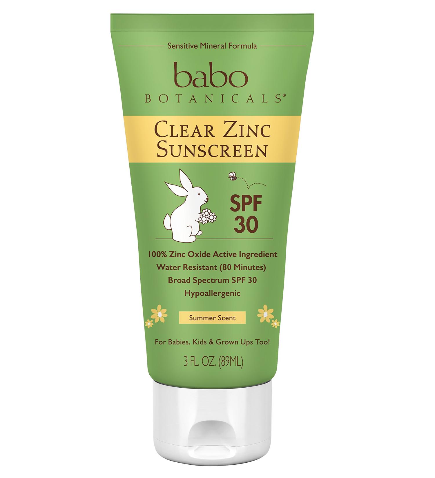 Babo Botanicals Clear Zinc Sunscreen Lotion SPF 30 - 3 oz, Vegan, Non-Nano, Summer Scent - Buy Online on SooperMarket.com