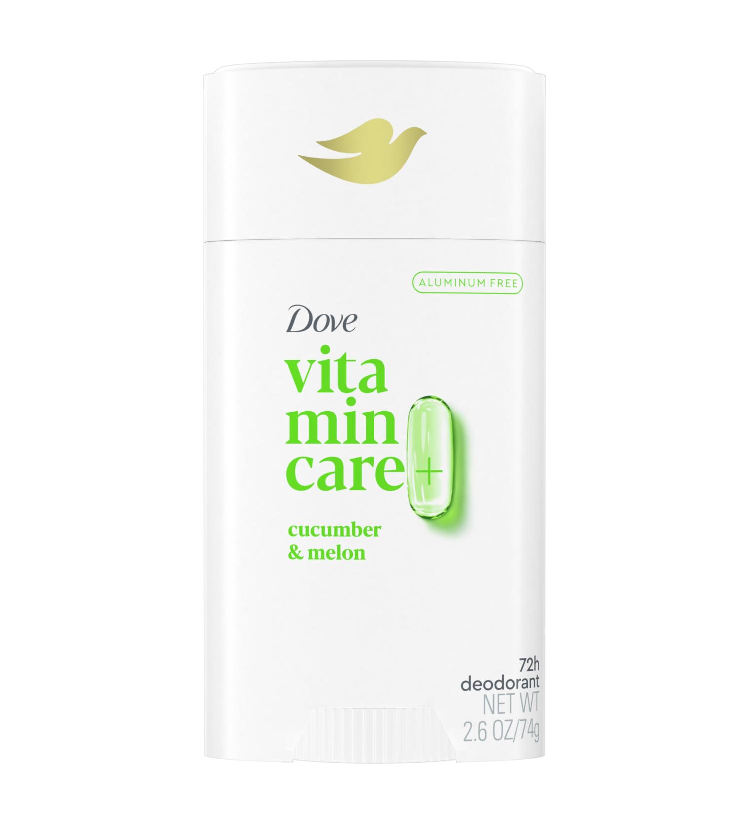 Dove VitaminCare+ Aluminum Free Deodorant Stick Cucumber & Melon for 72H Odor Protection Breathable Deodorant for Women 2.6 oz Cucumber + Melon 2.6 Ounce (Pack of 1) - Buy Online on SooperMarket.com