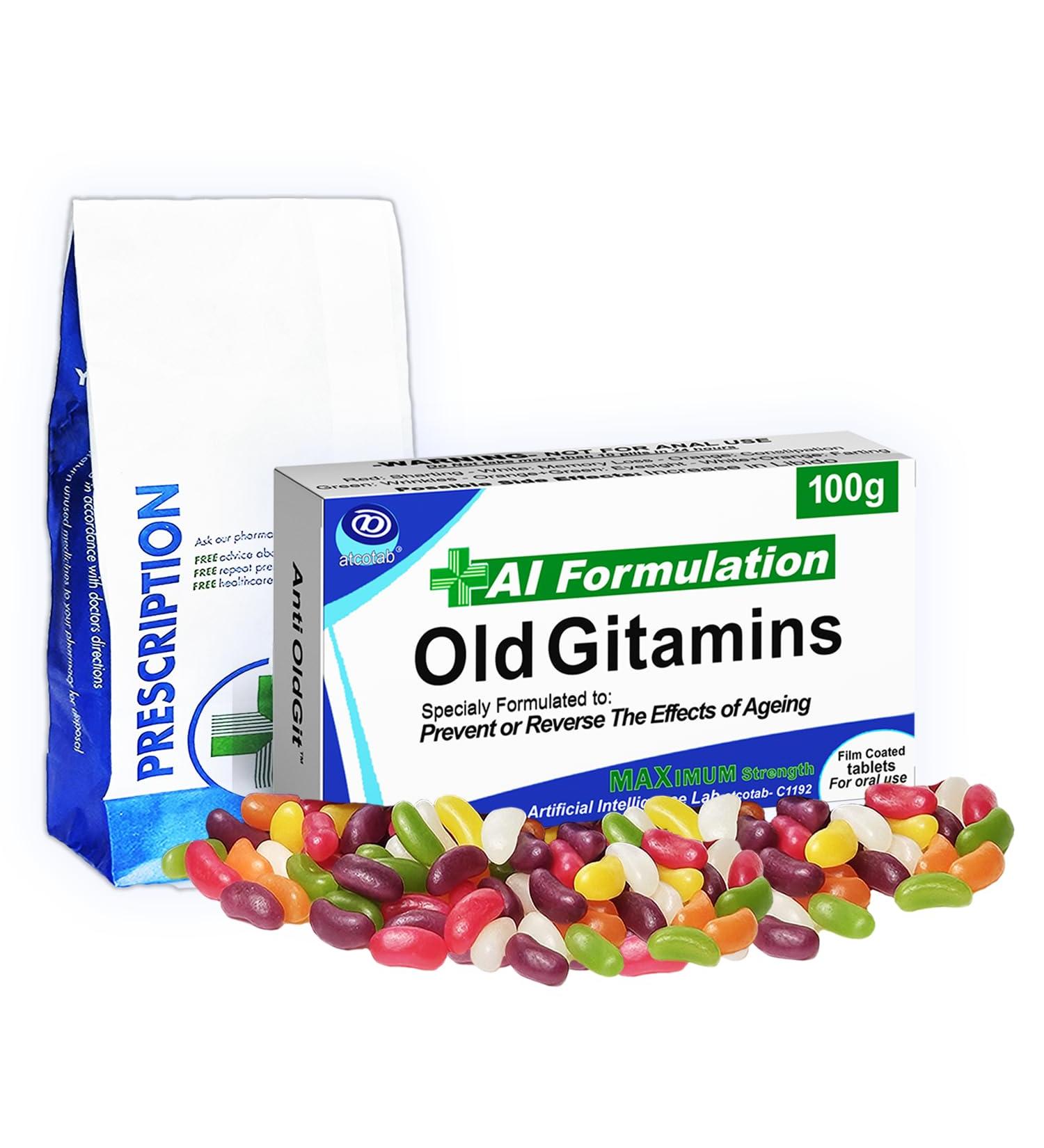 Funny Rude Joke Tablets Pill Box Prank Includes Jelly Beans Sweets Unusual Gift for Men Father's Day Him Her April Fools Day Easter Birthday Gifts for Women Presents for Dad Boyfriend Old Gitamins - Buy Online on SooperMarket.com
