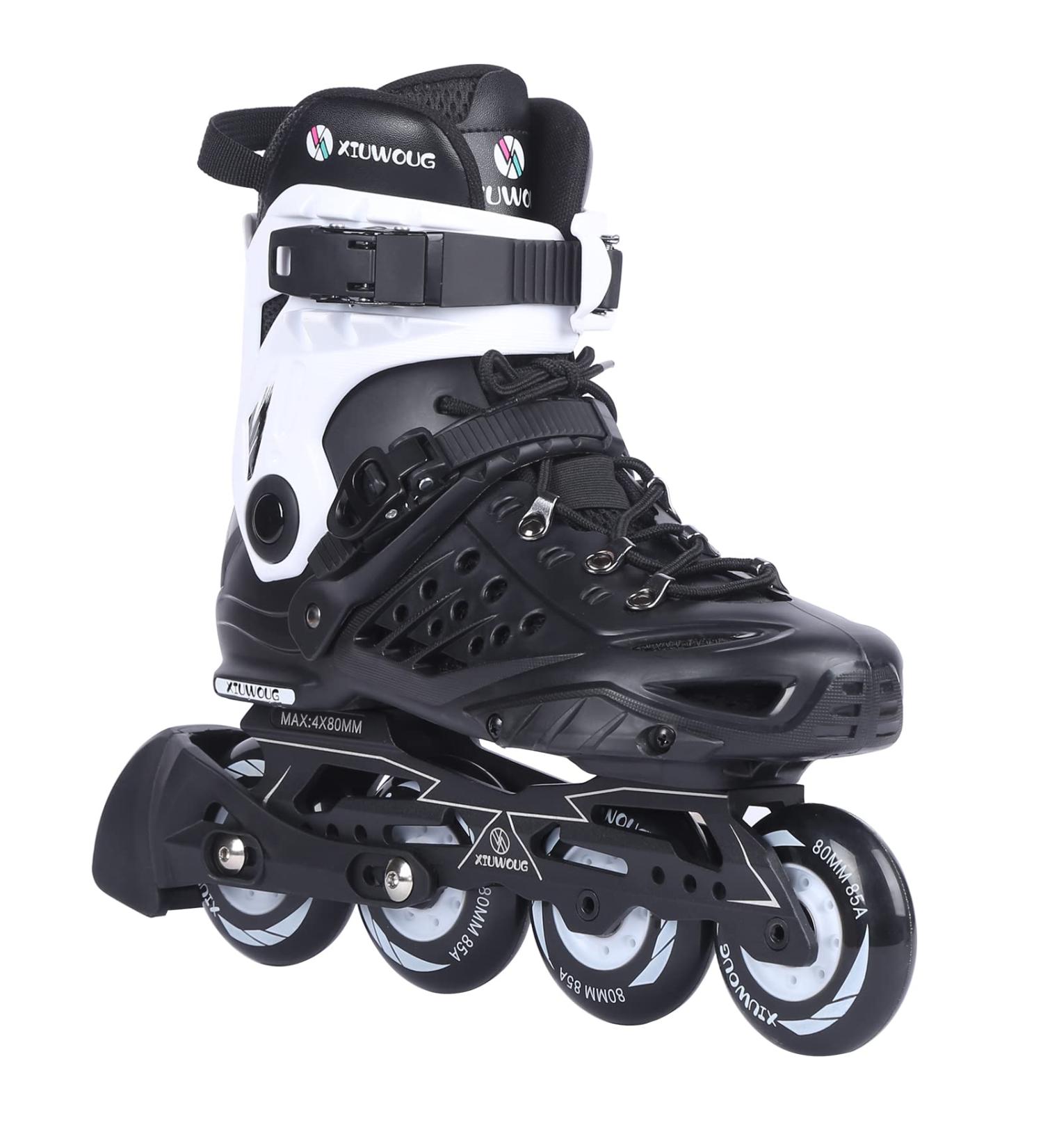 Adult Inline Skates ABEC-7 Carbon Steel Bearings 4*80mm 85A PU Wheels | Black Men8.5/Women9 - Buy Online on SooperMarket.com