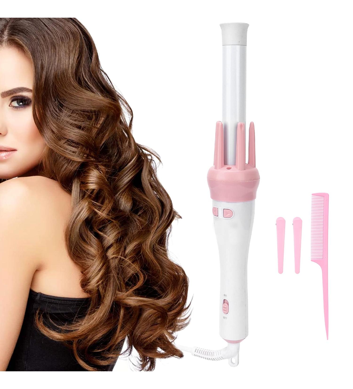 Professional Automatic Rotating Curling Iron - Ceramic Electric Hair Waver Quick Heat Up 110-240V - Ideal for International Shipping - Buy Online on SooperMarket.com