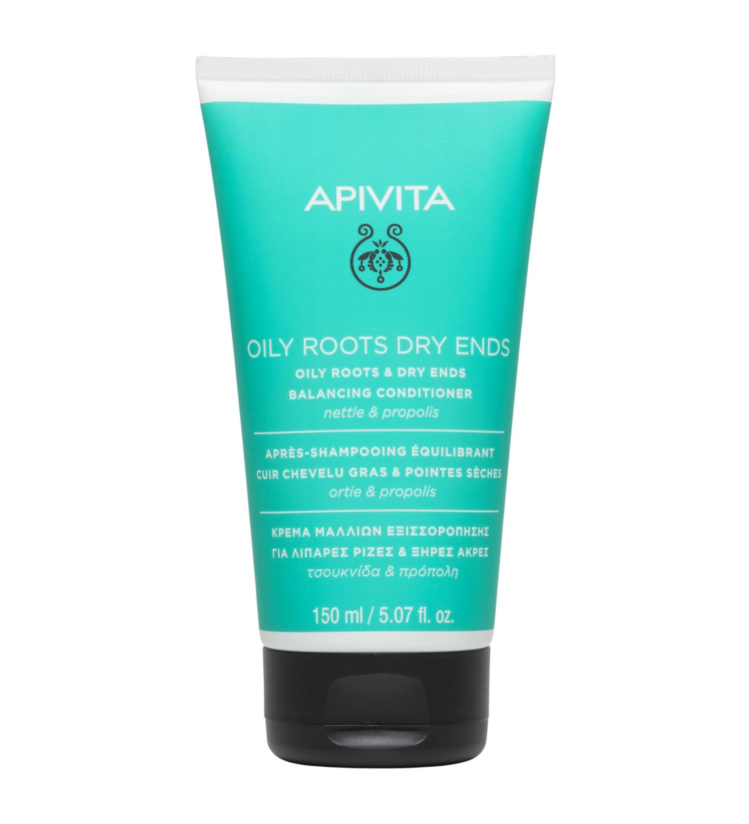 Apivita Conditioner for Oily Roots & Dry Ends - Nourishing Hydrating Volume Boosting Hair Care for Men & Women - Aloe & Vitamin E | 5.07 Fl - Buy Online on SooperMarket.com