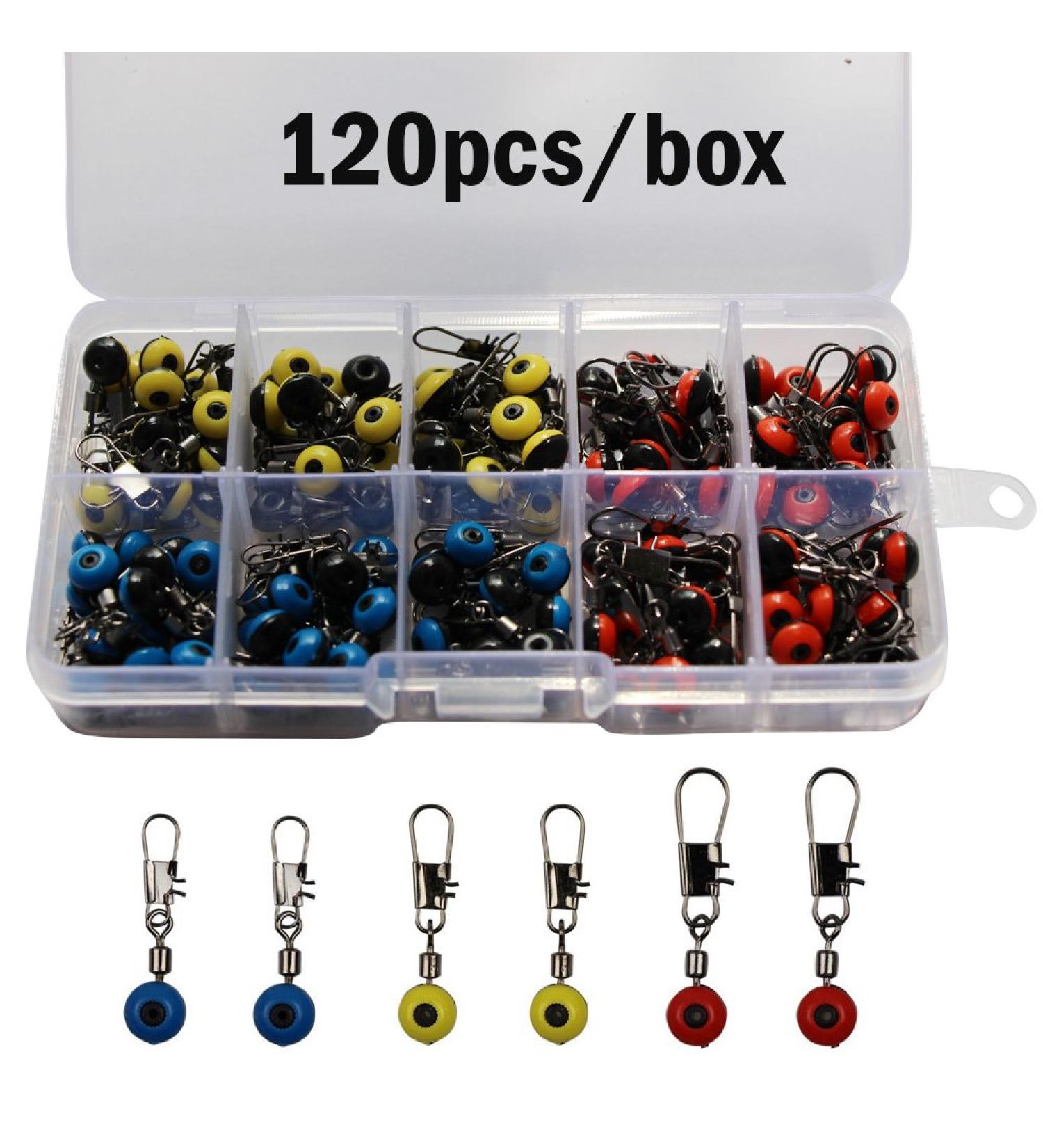 Fishing Line Sinker Slides Float Connector Rolling Swivels with Snaps 60pcs/box - Red/Yellow/Blue - Buy Online on SooperMarket.com