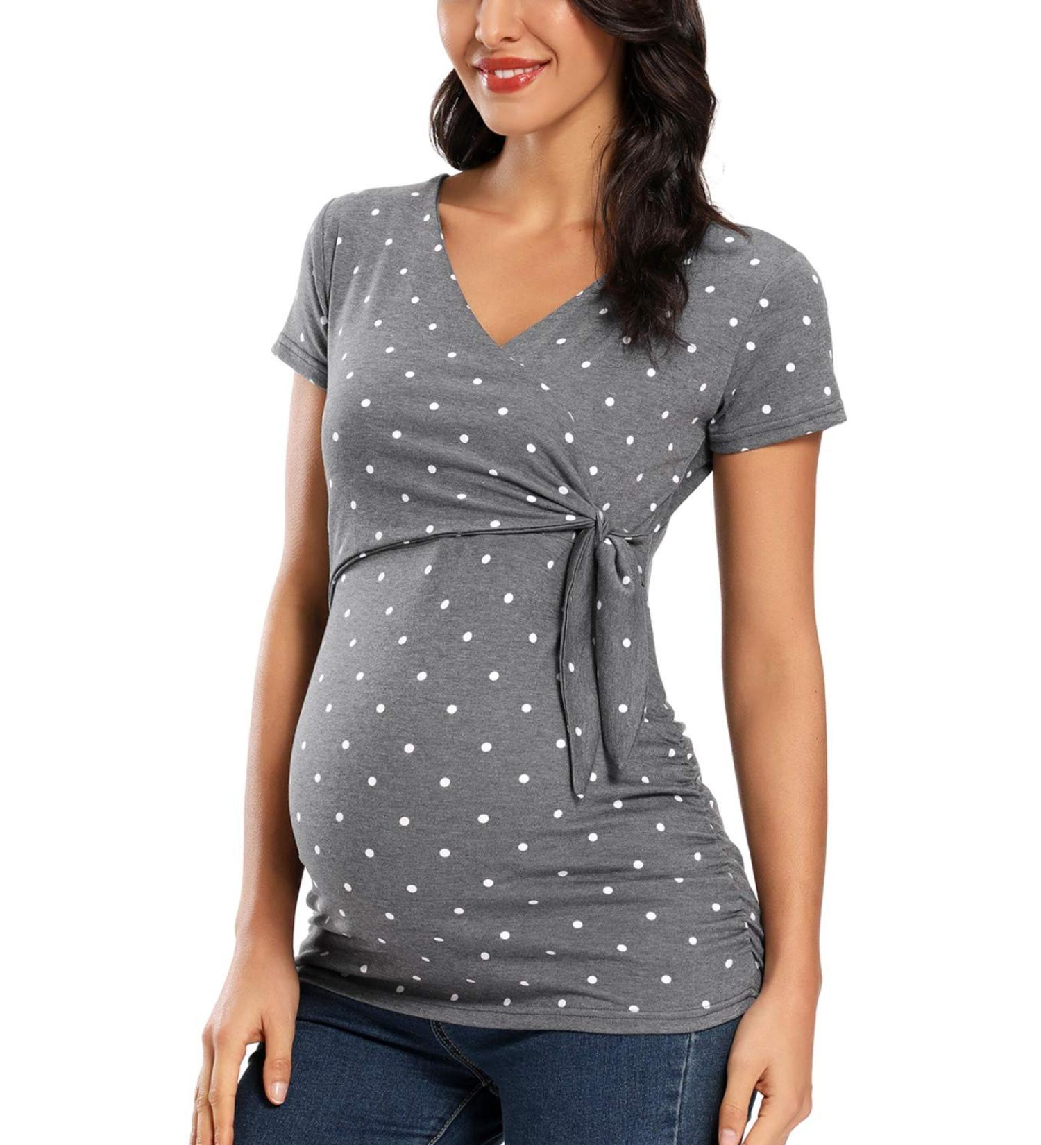 Love2Mi Maternity Breastfeeding Top - Long Sleeve V-Neck - Floral Design | Size L - Buy Online on SooperMarket.com