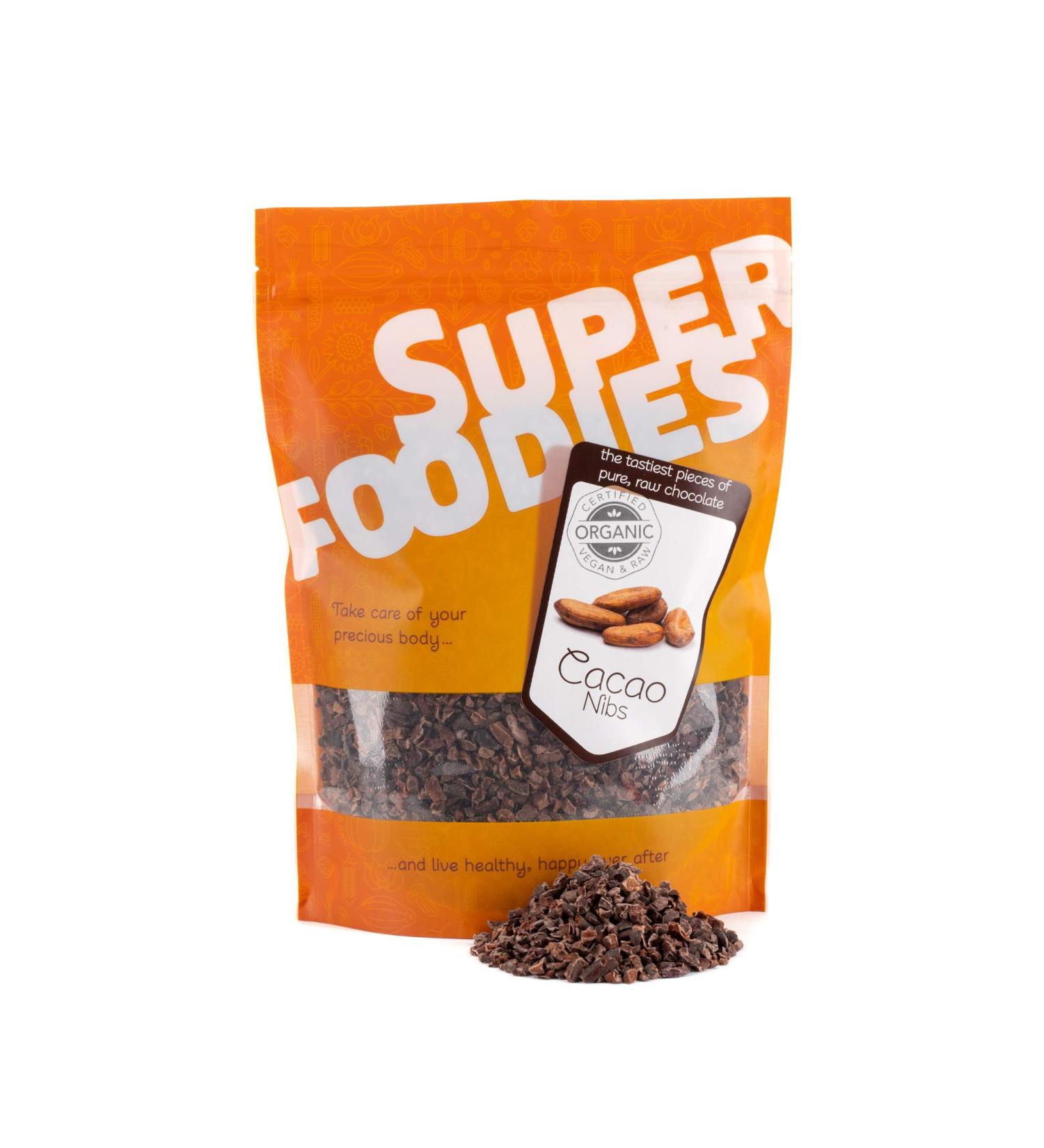 Superfoodies Raw Organic Cocoa/Cacao Nibs 500g - Sustainably Sourced from Superior Criollo Beans in Peru - Non-GMO (Pack of 1) - Buy Online on SooperMarket.com