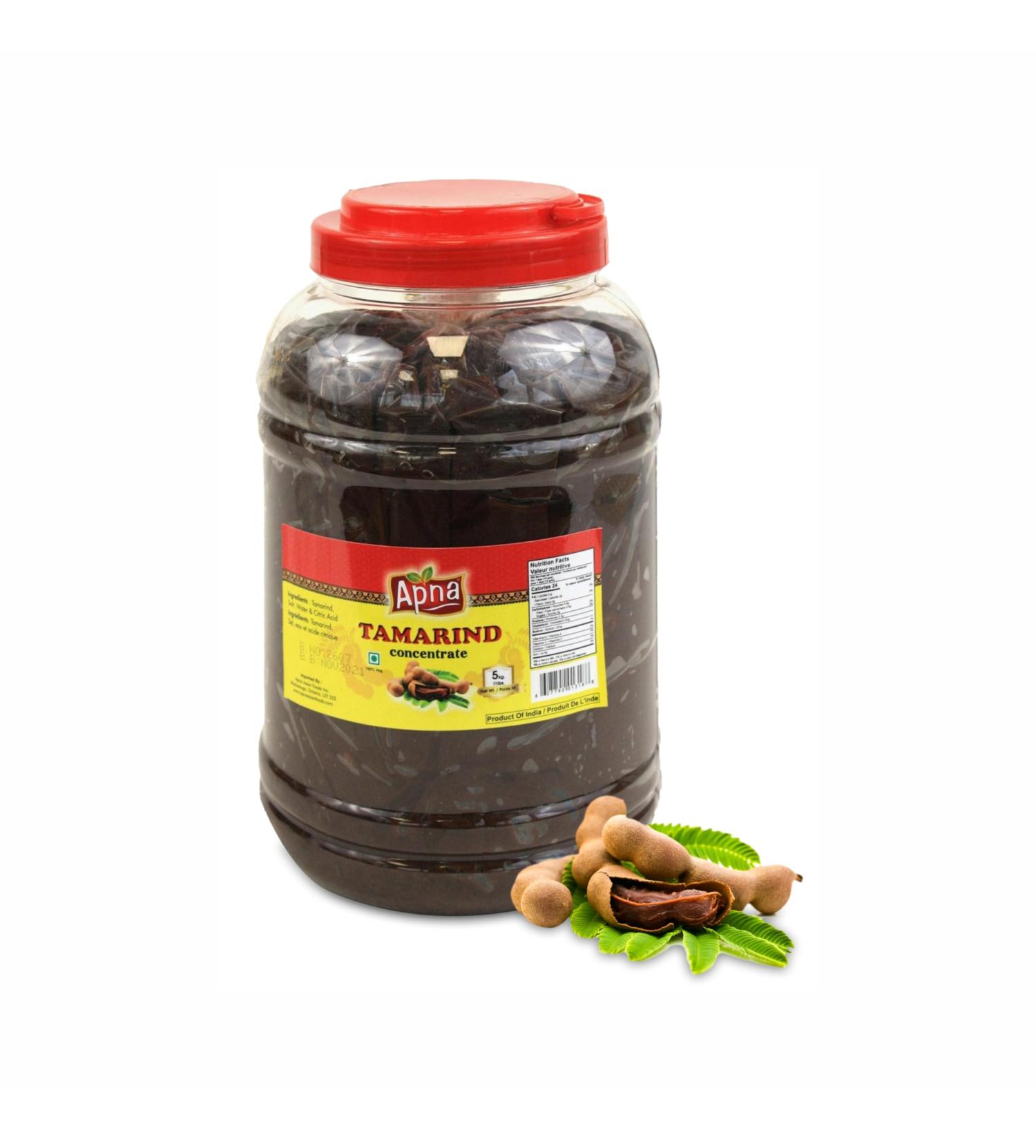 Apna Tamarind Concentrate 5 kg (1 lb) Tamarind Cooking Paste PET Jar Gluten Free Non-GMO No Sugar Added