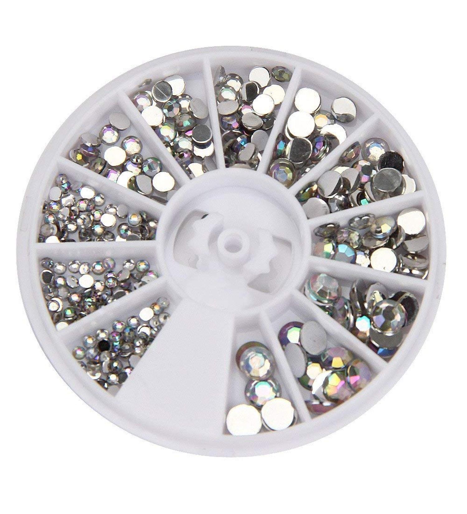 Around 3D Gemstone Rhinestone Crystal Acrylic Nail Art DIY Decoration Wheel Stylish and PopularConveniently processed