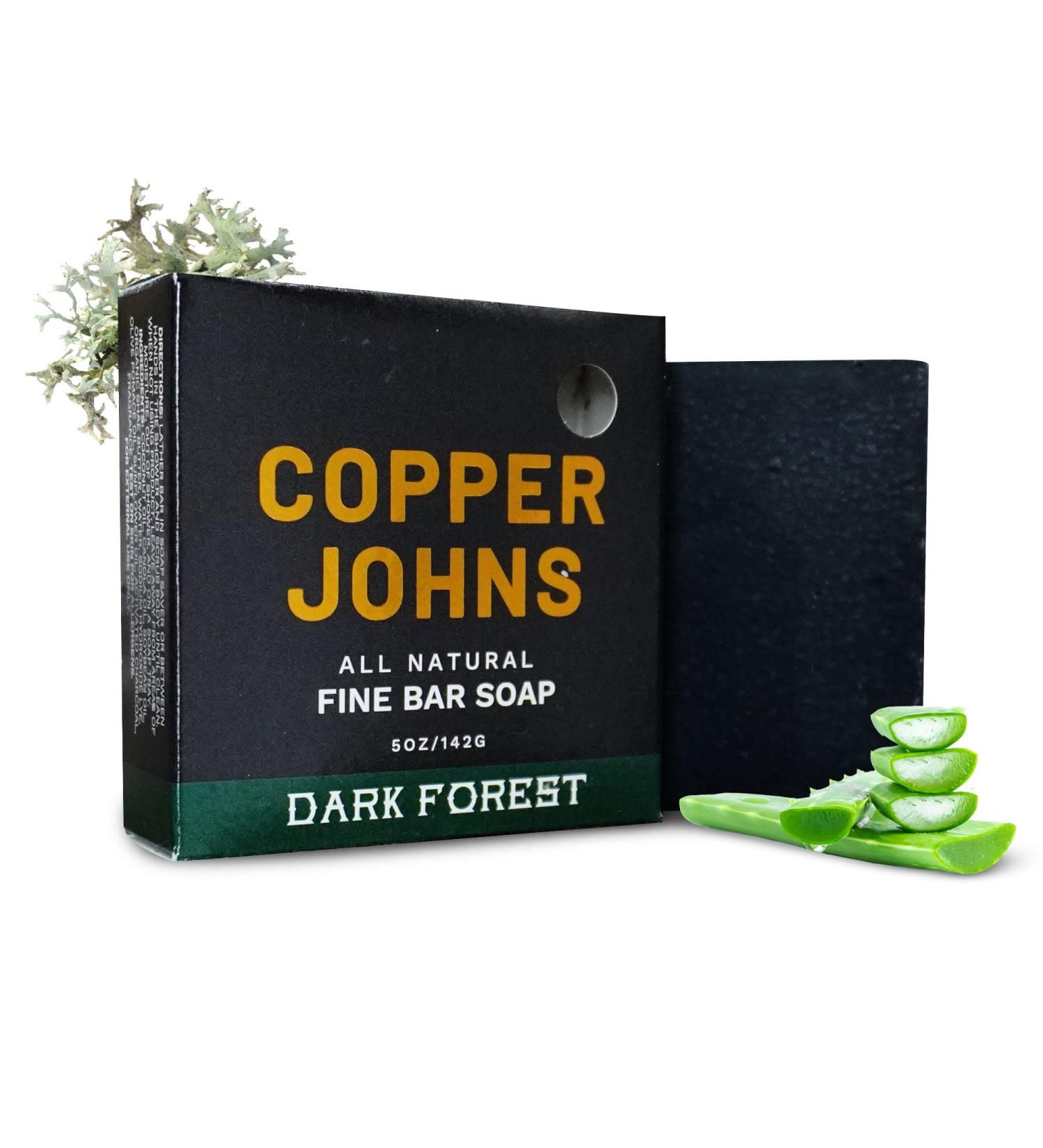 Copper Johns Dark Forest Fine Cold Process Shea Butter & Activated Charcoal Soap Bar for Men with Coconut Oil and Canola Oil for even Skin Tone Deep Cleanse Unclogs Pores Removes Dead Skin Cells - Buy Online on SooperMarket.com