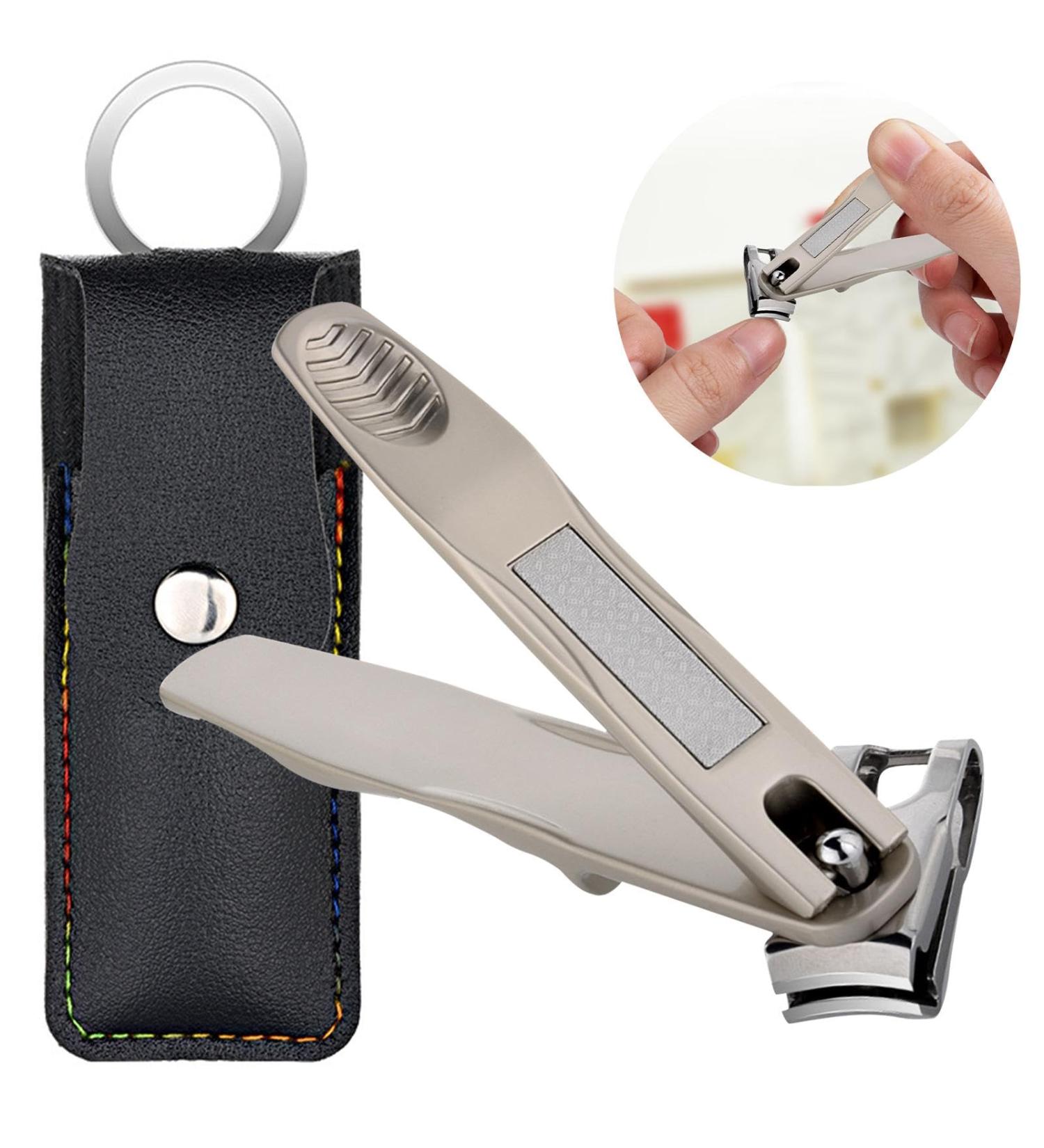 360 Rotating Nail Clippers for Seniors Long Handle Stainless Steel Nail Clippers Heavy Duty Toenail Finger Clippers for Thick Nails (Silver) - Buy Online on SooperMarket.com