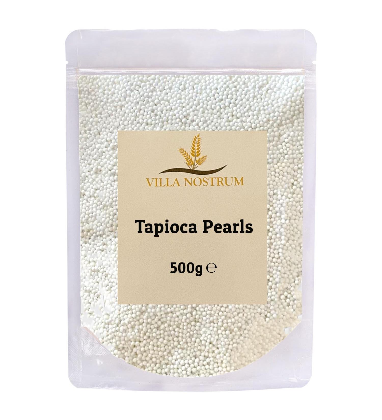 Tapioca Pearls 500g by Villa Nostrum - Perfect for Bubble Tea & Desserts - Fast-Cooking Boba Milk Tea Pearls - Buy Online on SooperMarket.com