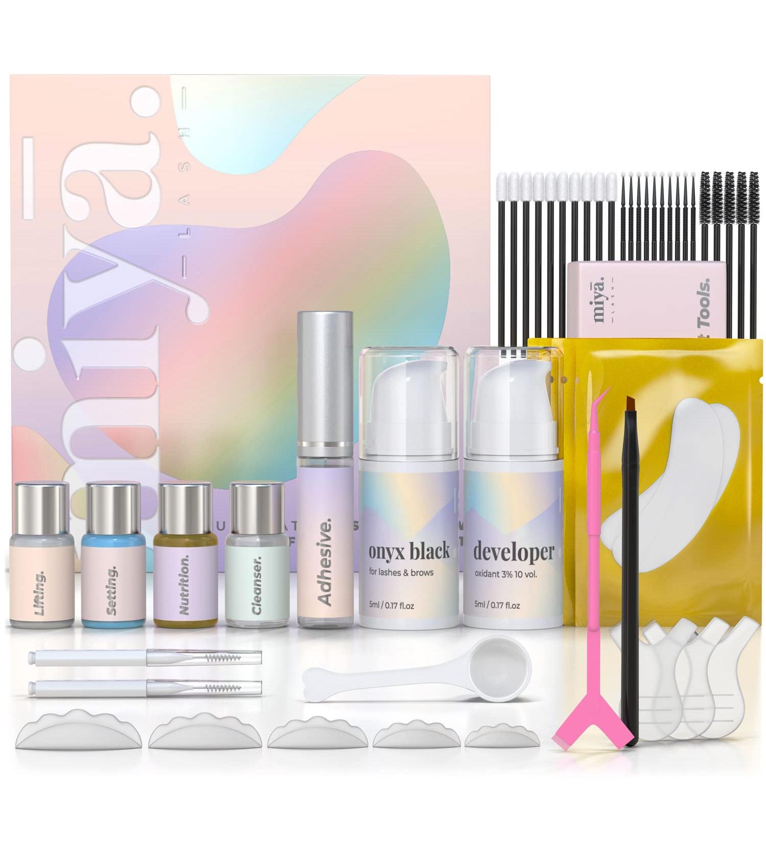 MIYA LASH Lash Lift & Brow Lamination Kit - Fuller, Thicker, Voluminous Eyebrows & Curled Eyelashes - Professional 8 Weeks Results - Keratin At-Home Brow & Lash Lift Kit with All Tools - Buy Online on SooperMarket.com