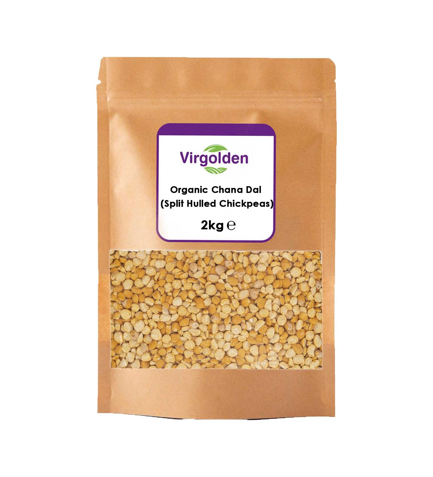 Organic Chana Dal (Split Hulled Chickpeas) 2kg by Virgolden Organic