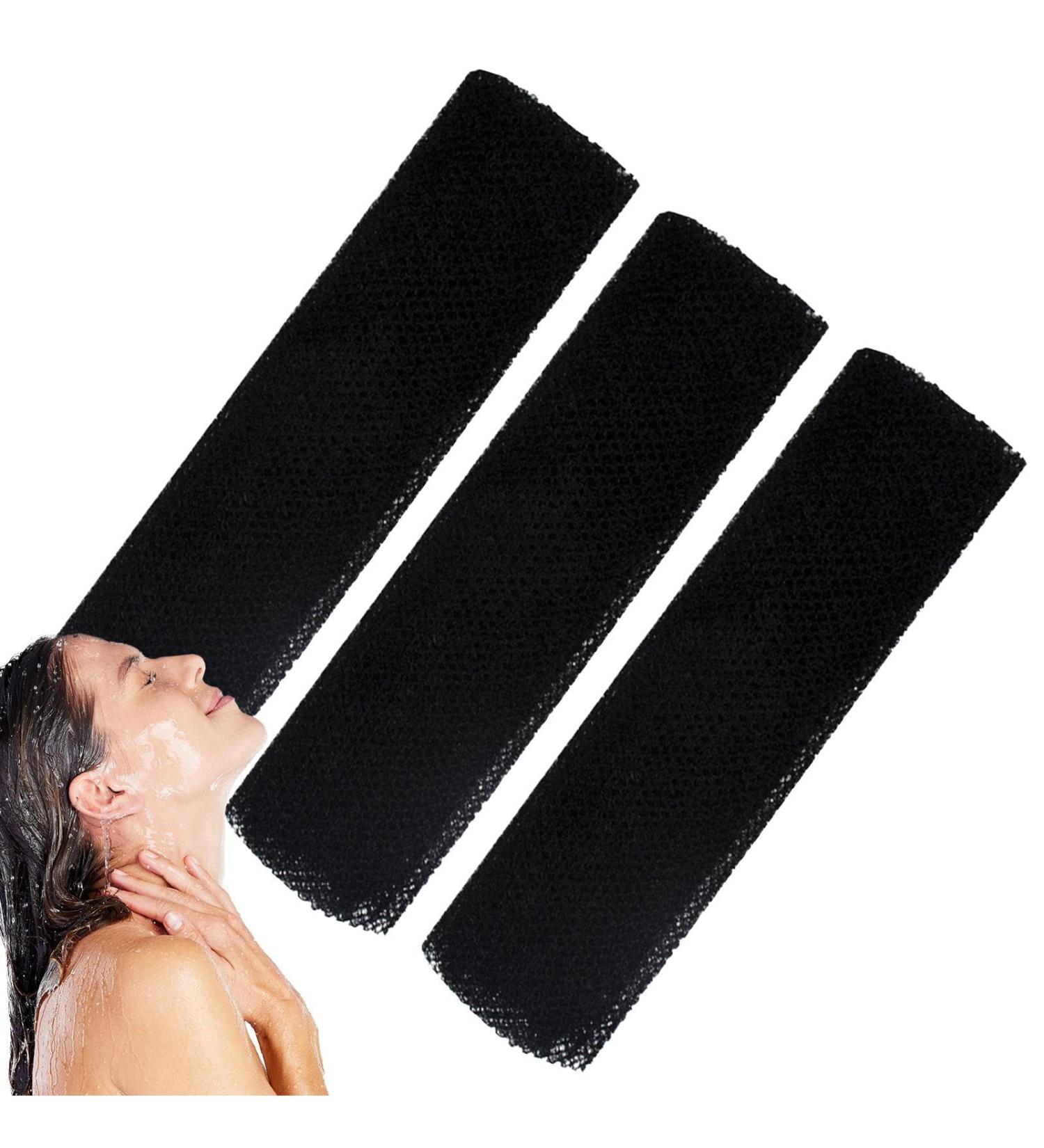 Visiblurry African Net Sponge | African Mesh Cloth Net Scrubber Bath Towel - Dead Skin Removal Bath Sponges for Women & Men Black - Buy Online on SooperMarket.com
