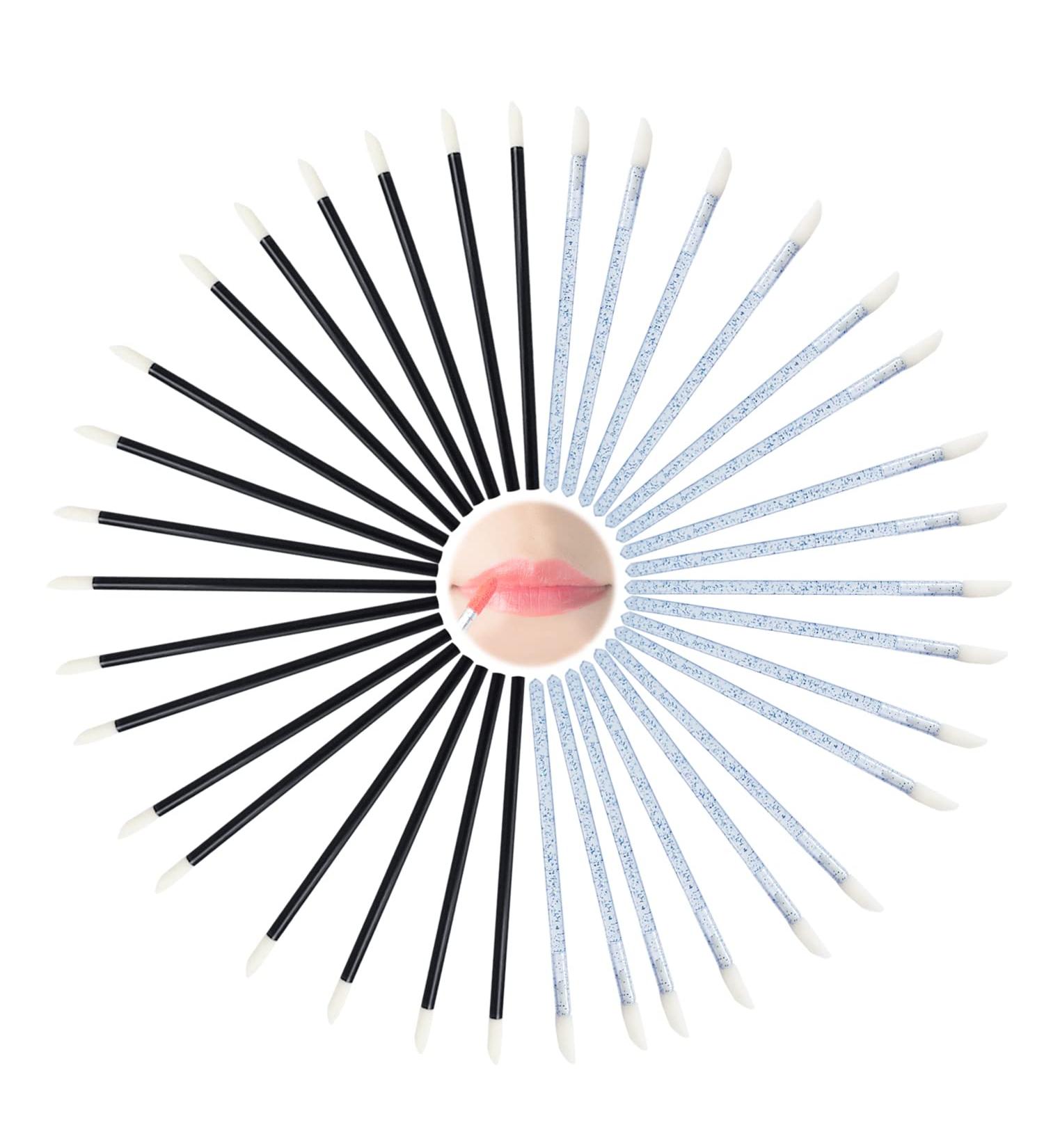 100 x Disposable Lip Brushes (Blue and Black) Disposable Lip Applicator Lip Gloss Stick Makeup Beauty Tool Set - Buy Online on SooperMarket.com