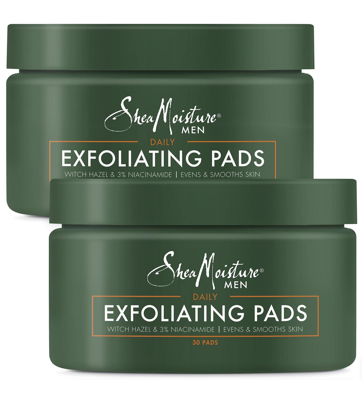 SheaMoisture Men Exfoliating Pads - Textured Cotton Rounds with Witch Hazel & Niacinamide | Facial Skin Care for Men | 2 Pack - 30 Pads Each - Buy Online on SooperMarket.com