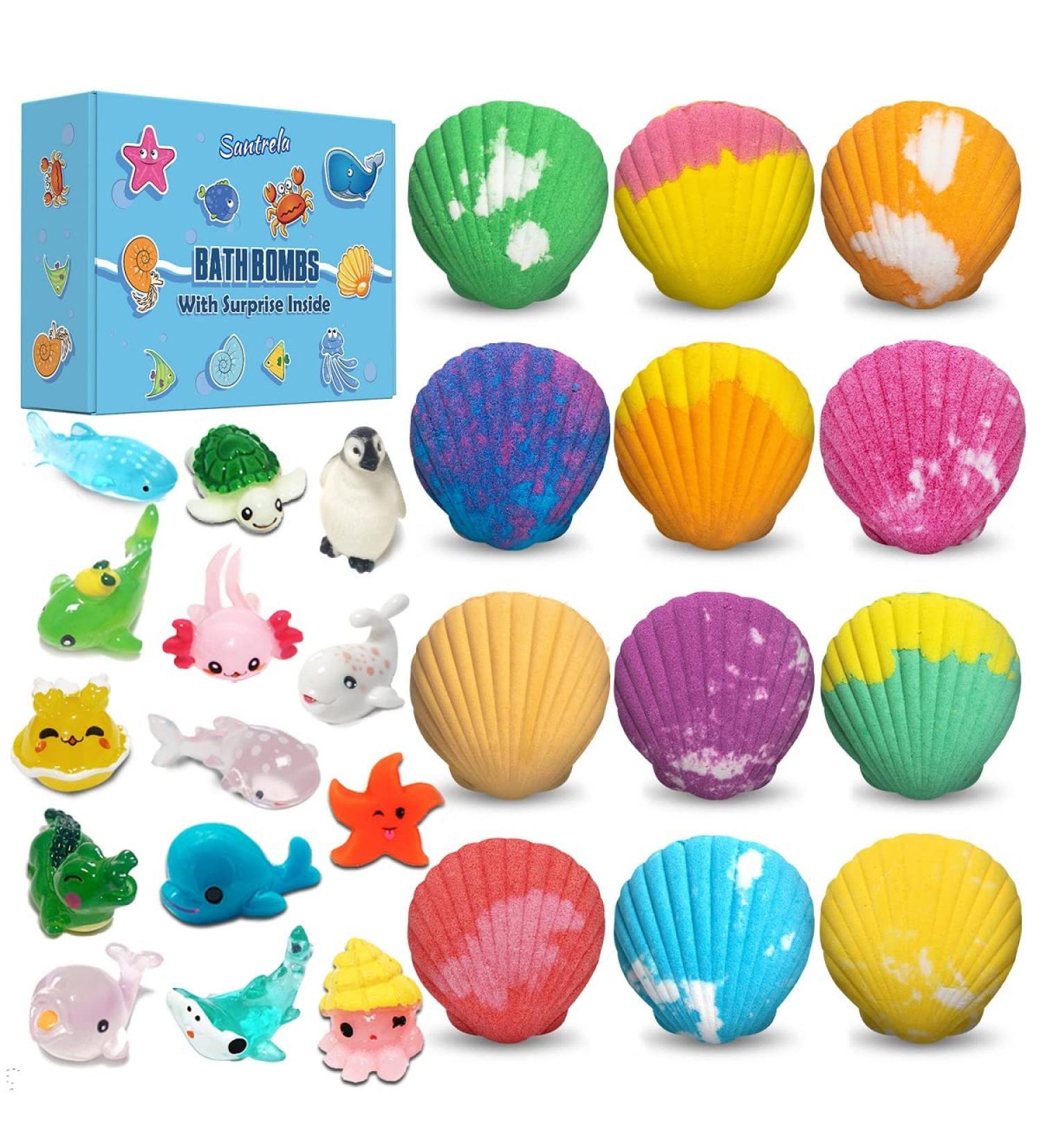 Shell Kids Bath Bombs Gift Set with Surprise Toys - Handmade Bubble Bath Fizzes for Children - Perfect for Birthday, Christmas & Party Favor - Buy Online on SooperMarket.com