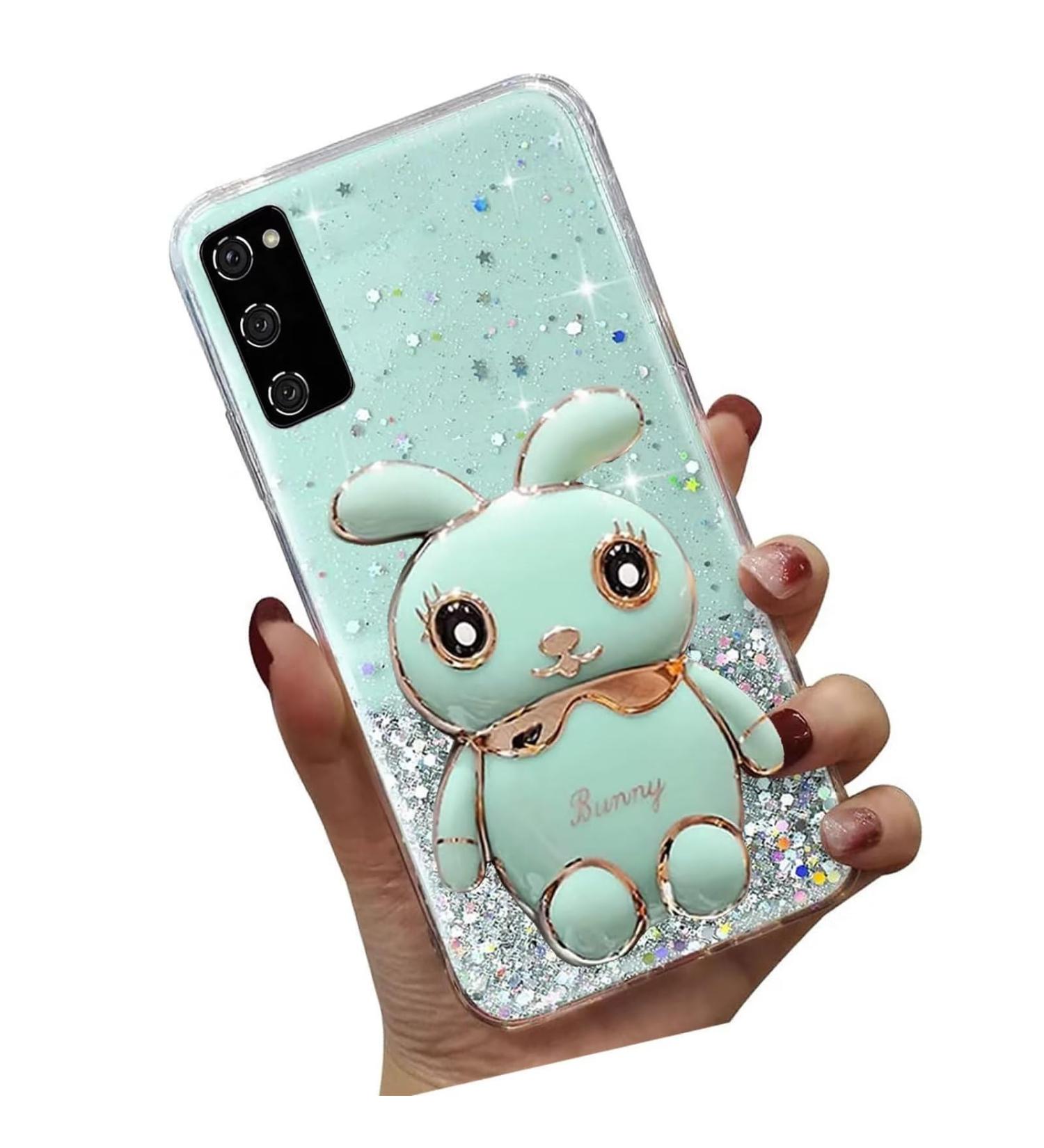 Buy Tivenfezk Nadoli for Samsung Galaxy S20 - Glitter Rabbit Soft Silicone Case with Hidden Stand | Transparent Protective Cover - Buy Online on SooperMarket.com
