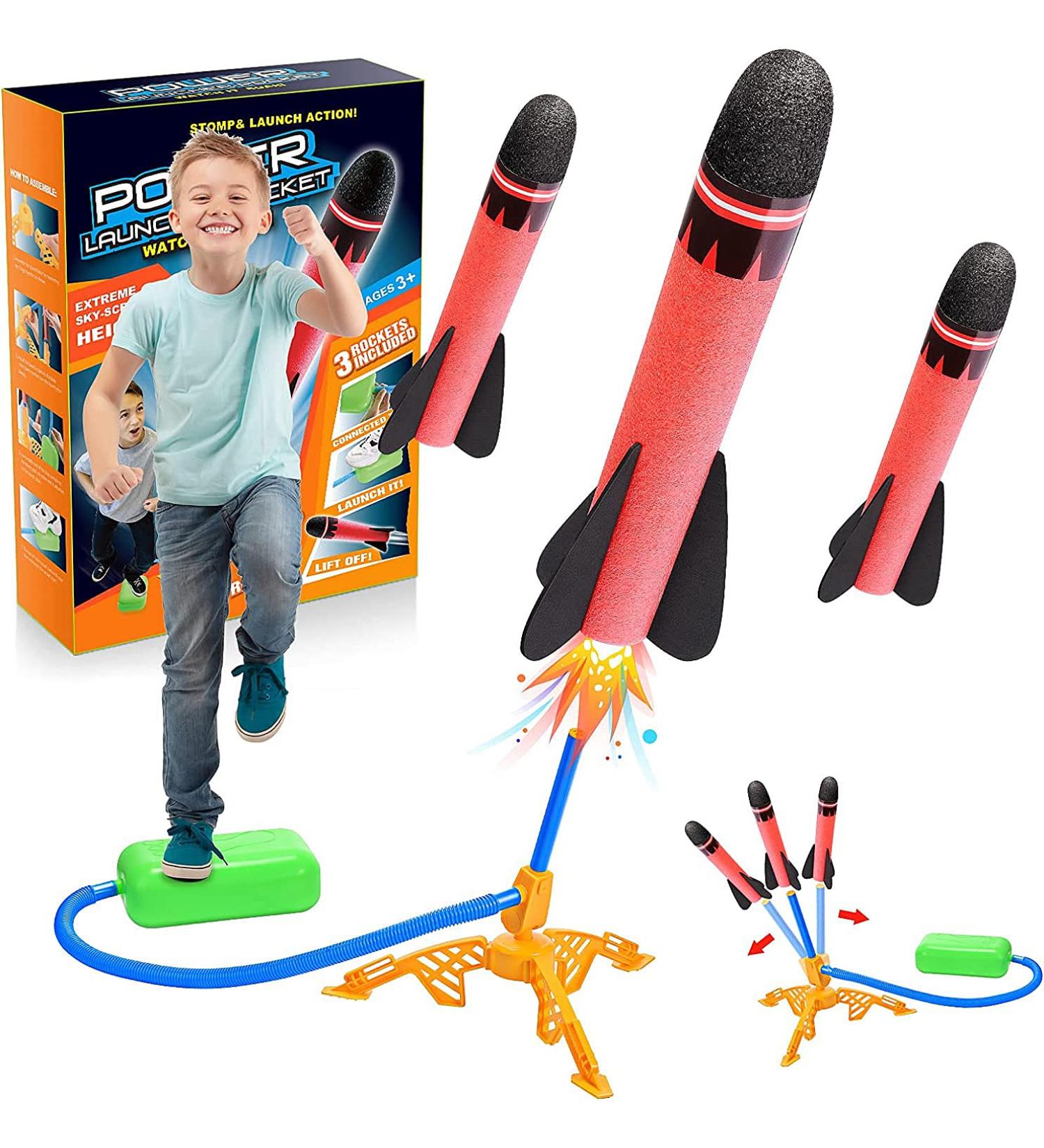 EUCOCO Rocket Toy Set - 3 Foam Rockets Fun Garden Toy & Perfect Birthday Gift for Kids Ages 3-12 Multi-Colored - Buy Online on SooperMarket.com