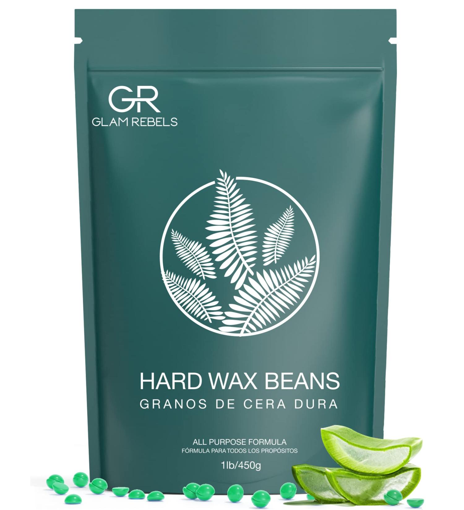 1lb Hard Wax Beads for Hair Removal Sensitive Skin with Pure Aloe - GLAM REBELS - Gentle Hair Removal At Home - Buy Online on SooperMarket.com