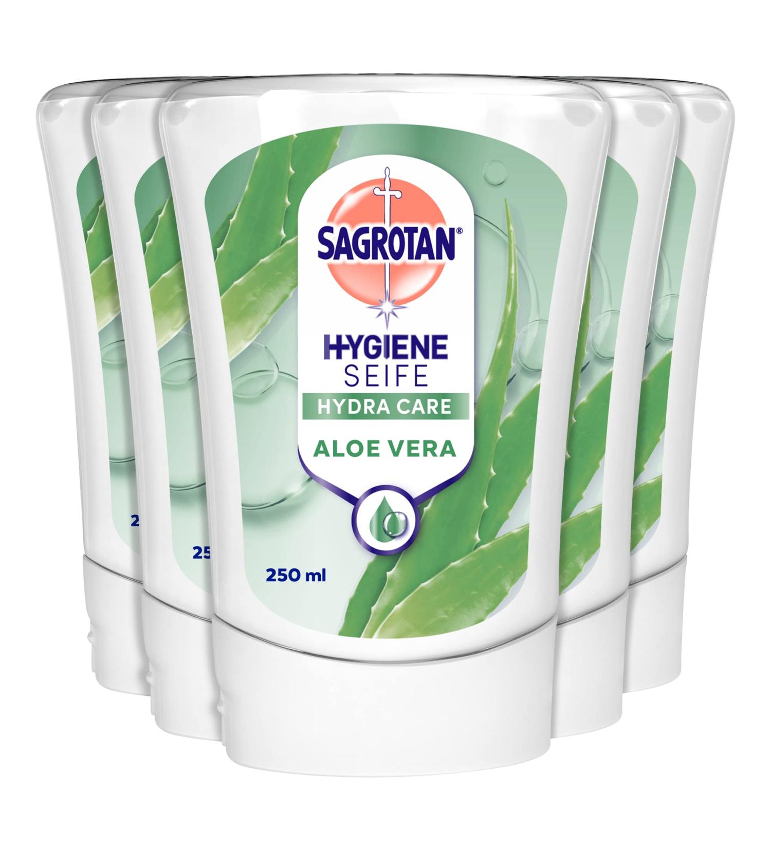 Sagrotan No-Touch Aloe Vera Refill - 5x250ml Hand Soap for Automatic Dispenser | International Shipping - Buy Online on SooperMarket.com