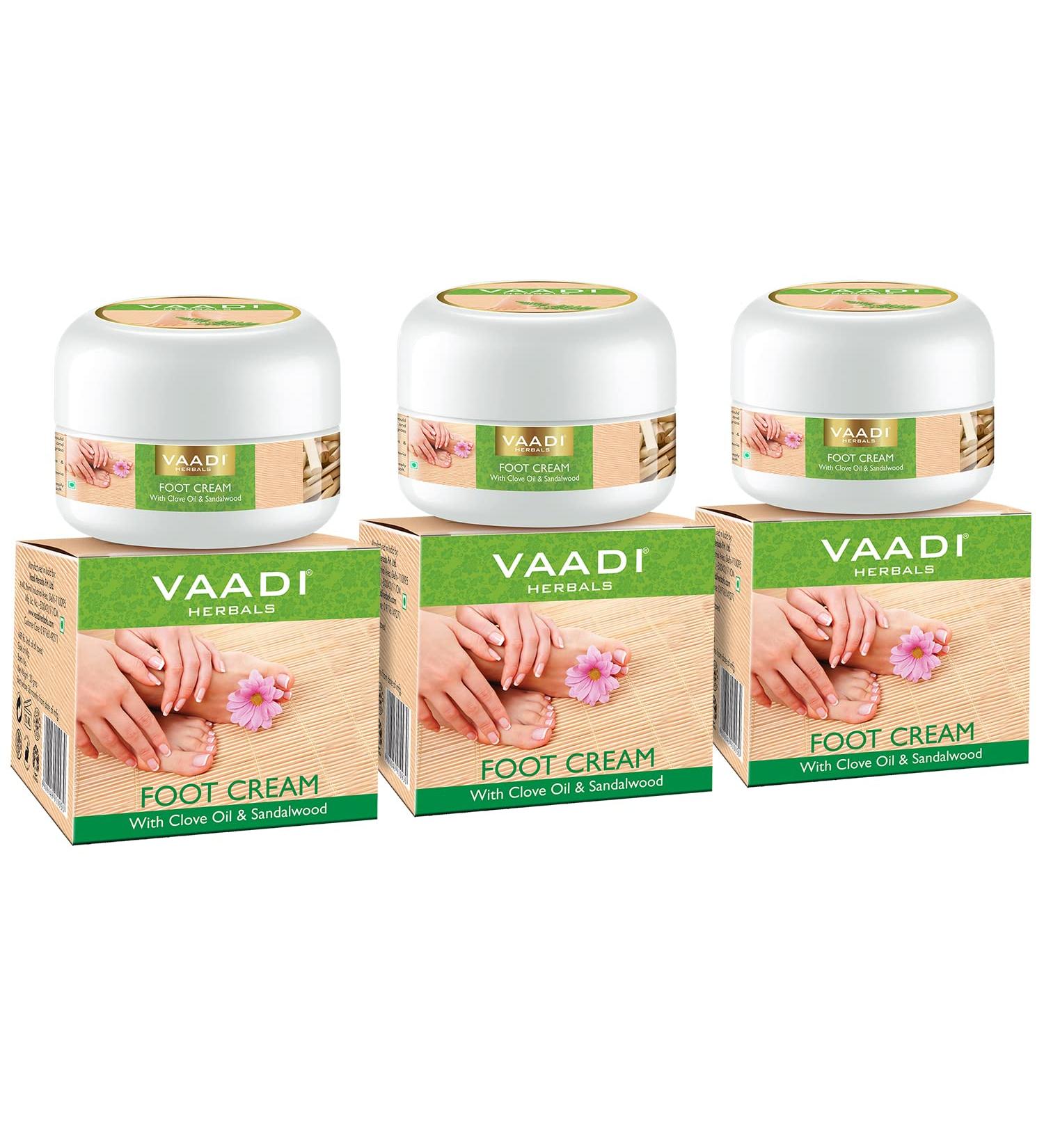 Value Pack of 3 Organic Foot Cream with Nelke & Sandal Oil - Paraben & Sulfate Free for Dry Cracked Itchy Feet - Unisex (3 x 30g) - Buy Online on SooperMarket.com