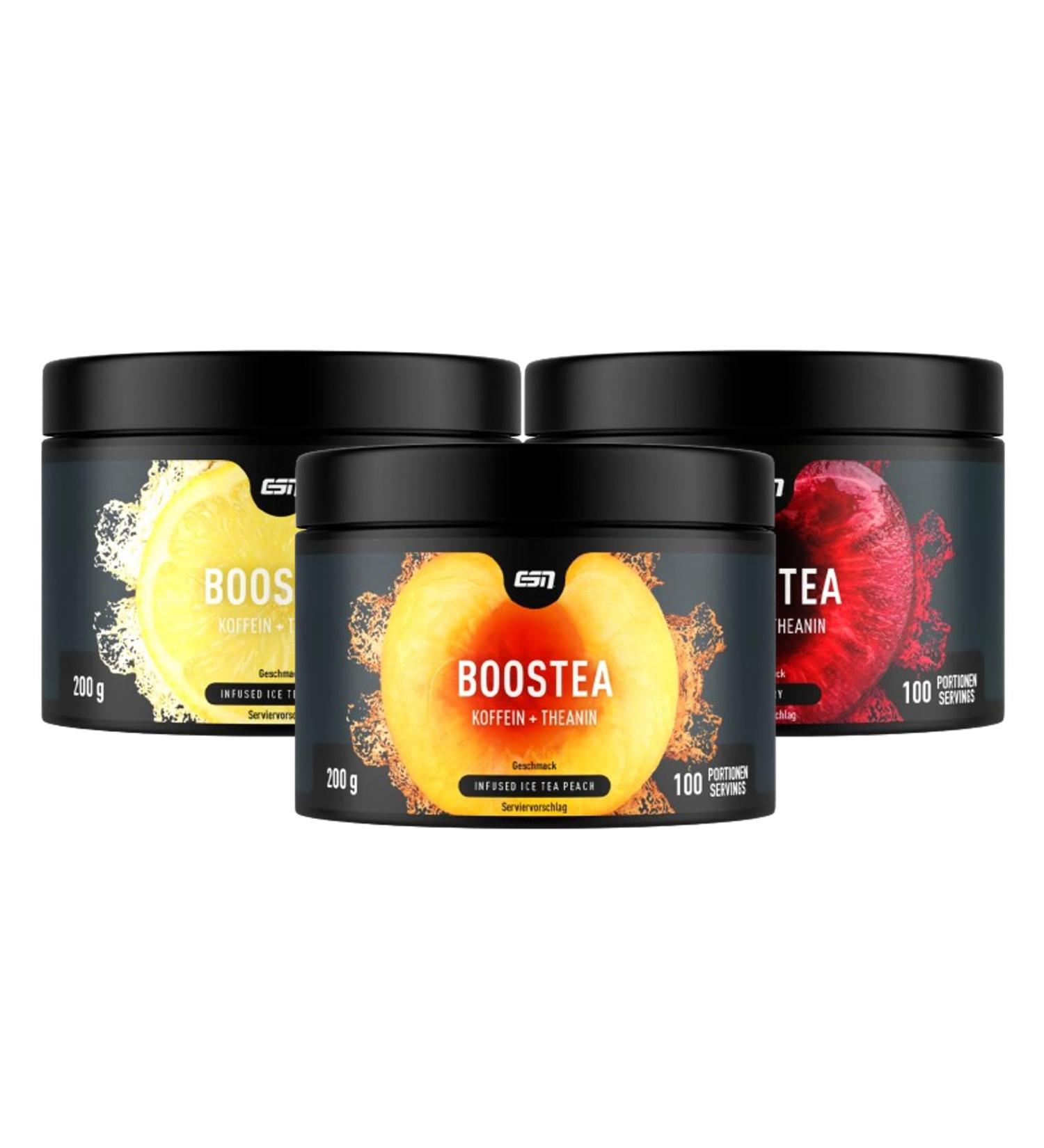 ESN Boostea Mixed Bundle 3 x 200 G Different varieties booster with caffeine L-theanine and green tea extract tested quality-Made in Germany Mixed (3 Pack)