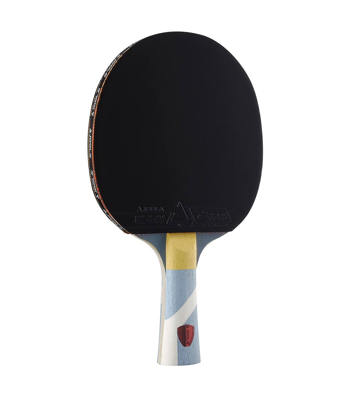 JOOLA Omega Strata Table Tennis Racket - Tournament Level Ping Pong Paddle with Flared Handle and Vizon Rubber - Light Blue - Buy Online on SooperMarket.com