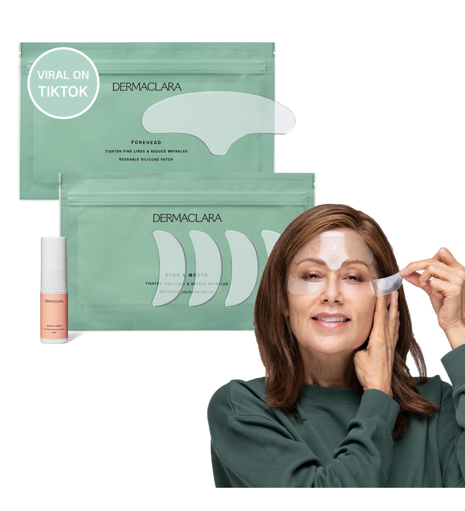 Buy Dermaclara Silicone Face Patches for Wrinkles & Fine Lines | Reusable Anti-Wrinkle Forehead & Under Eye Patches - Pregnancy Safe Skincare - Buy Online on SooperMarket.com