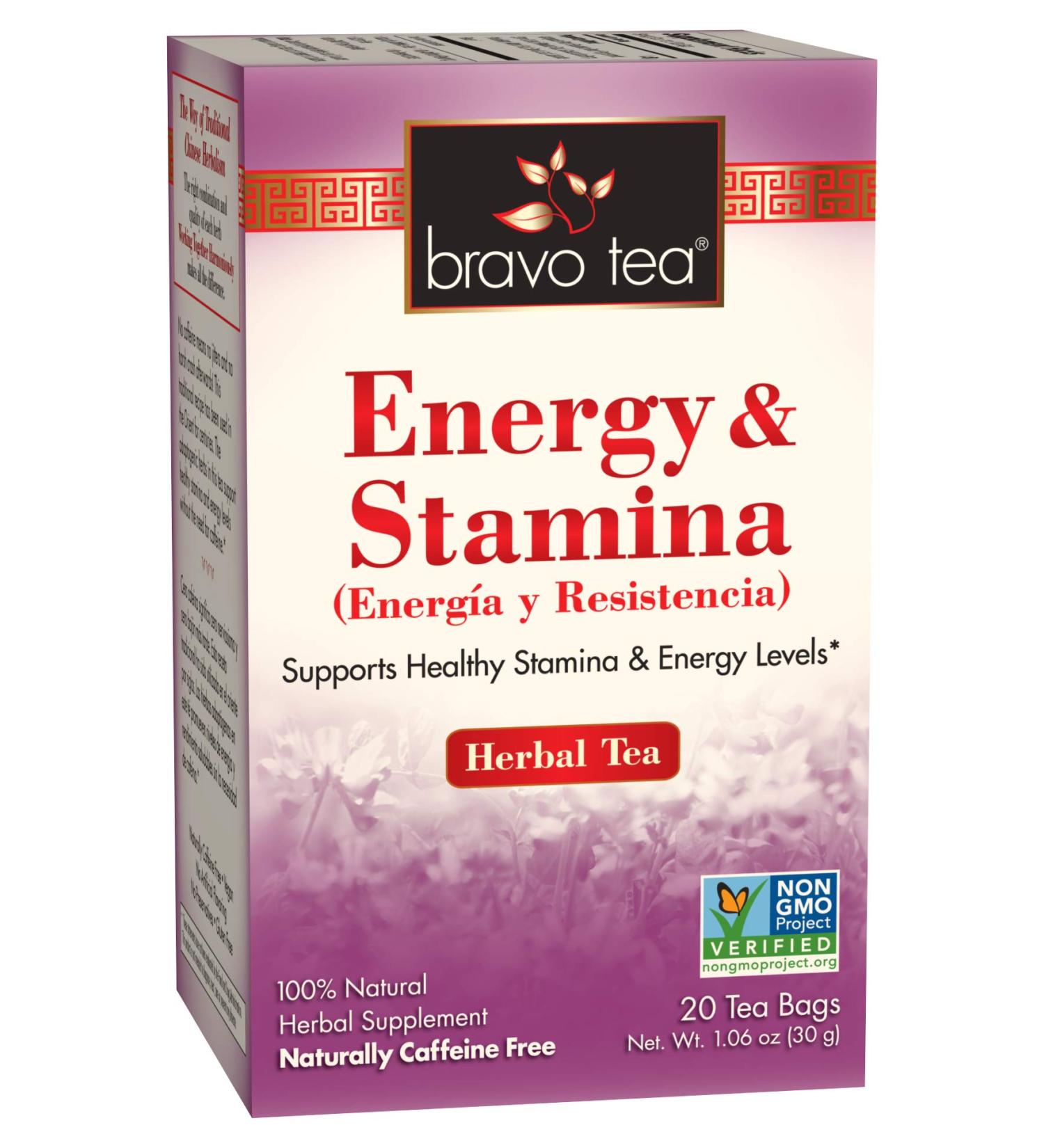 Bravo Tea Energy & Stamina - Caffeine-Free Herbal Tea | 20 Bags - Buy Online on SooperMarket.com