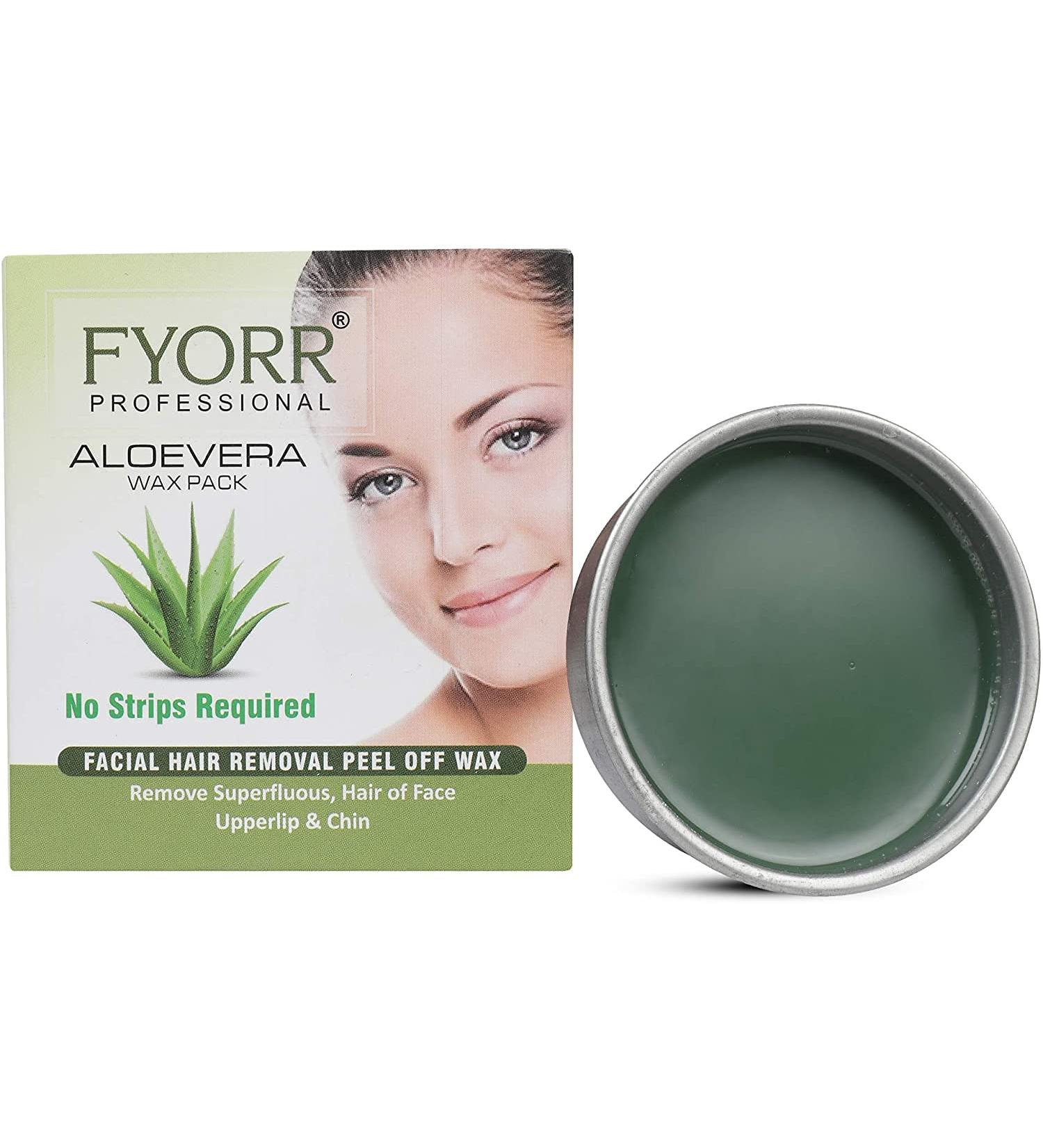 FYORR 80g Aloe Vera Peel-Off Wax for Upper Lip, Facial Hair, Eyebrow - Free Waxing Spatula - Buy Online on SooperMarket.com