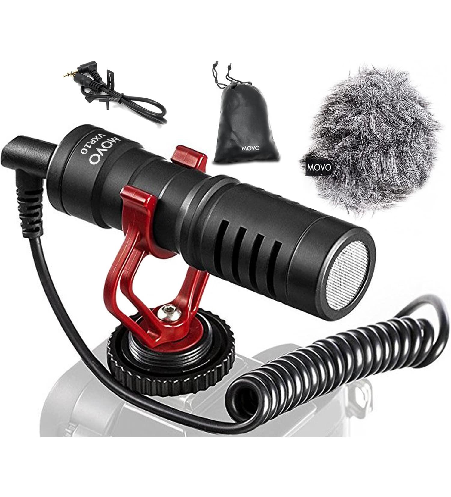 Movo VXR10 Universal Video Microphone with Shock Mount, Deadcat Windscreen, Case - Shotgun Mic for iPhone, Android, Canon EOS, Nikon DSLR Cameras & Camcorders - Buy Online on SooperMarket.com