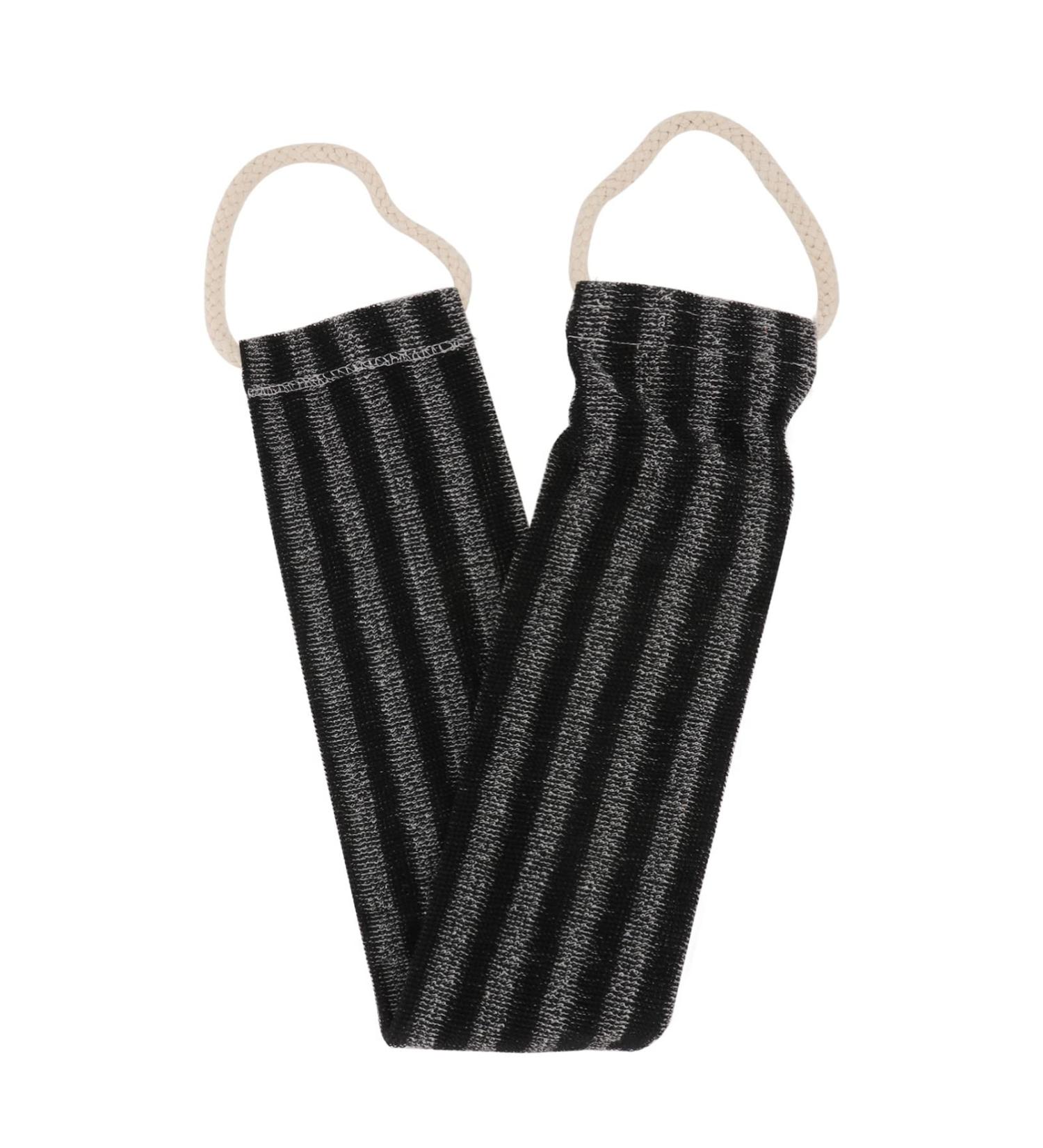 Dual-Sided Body Scrubber Sponge Back Exfoliator - Shower Loofah for Bath - 70x12cm Black - Buy Online on SooperMarket.com