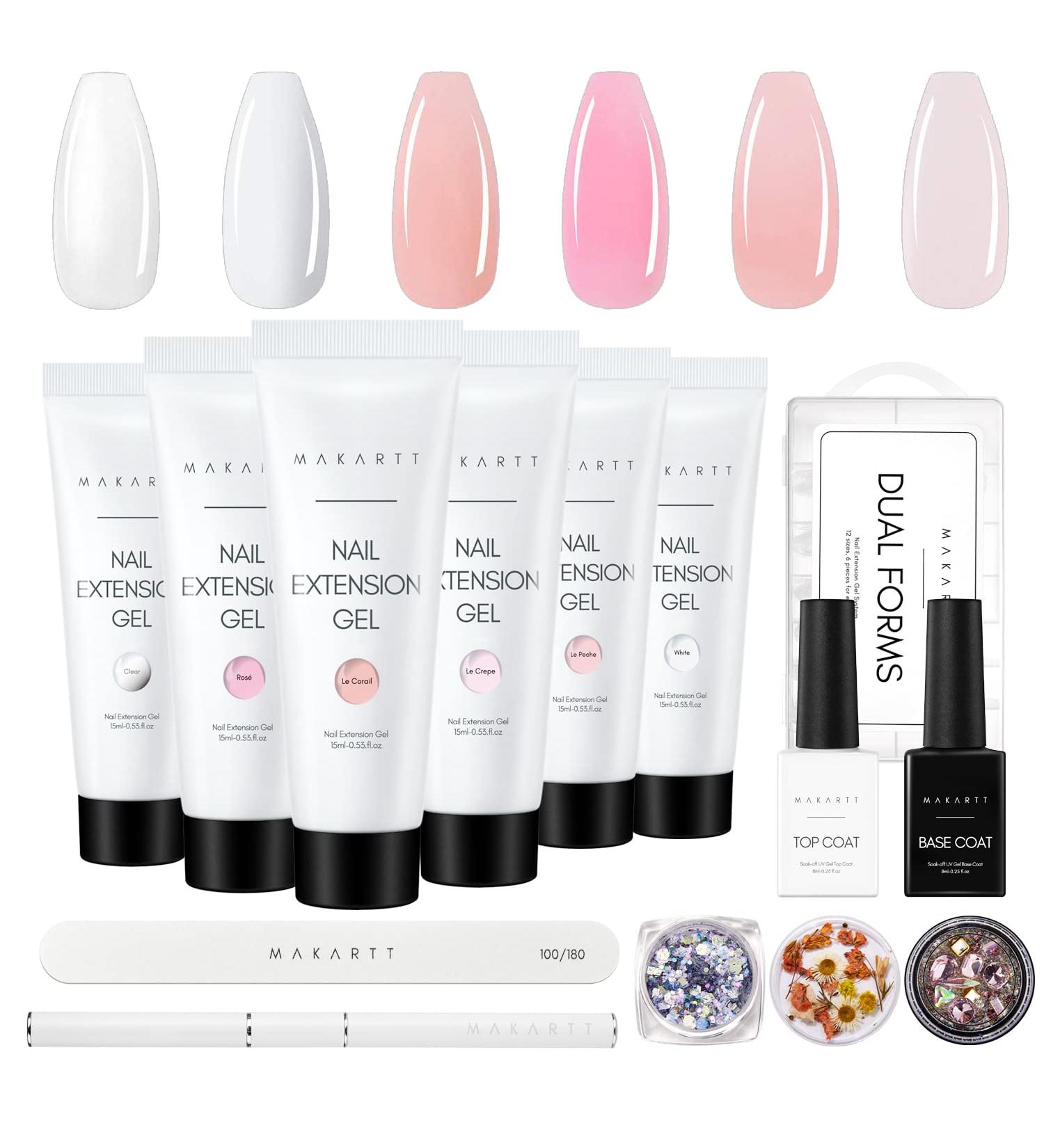 Makartt Poly Nail Gel Kit - Clear Pink Fall Color Nail Extension Gel Set - Buy Online on SooperMarket.com