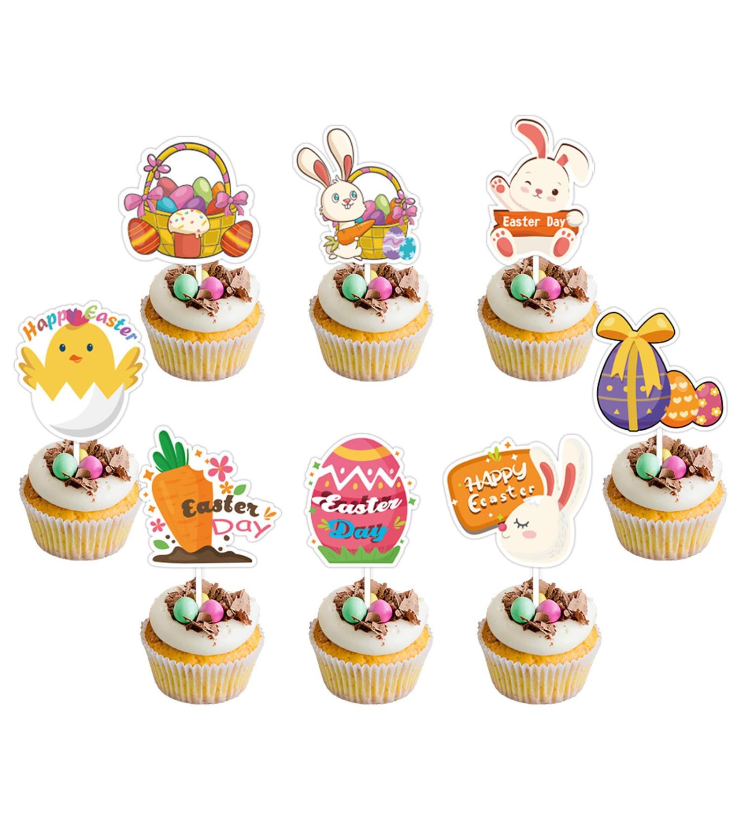 Fun Easter Dessert Decor Easter Cupcake Toppers Pack Of 12 Rabbit Gnomes Cakes Cupcake Pick Dessert Decorations Easter Party Decorations - Buy Online on SooperMarket.com